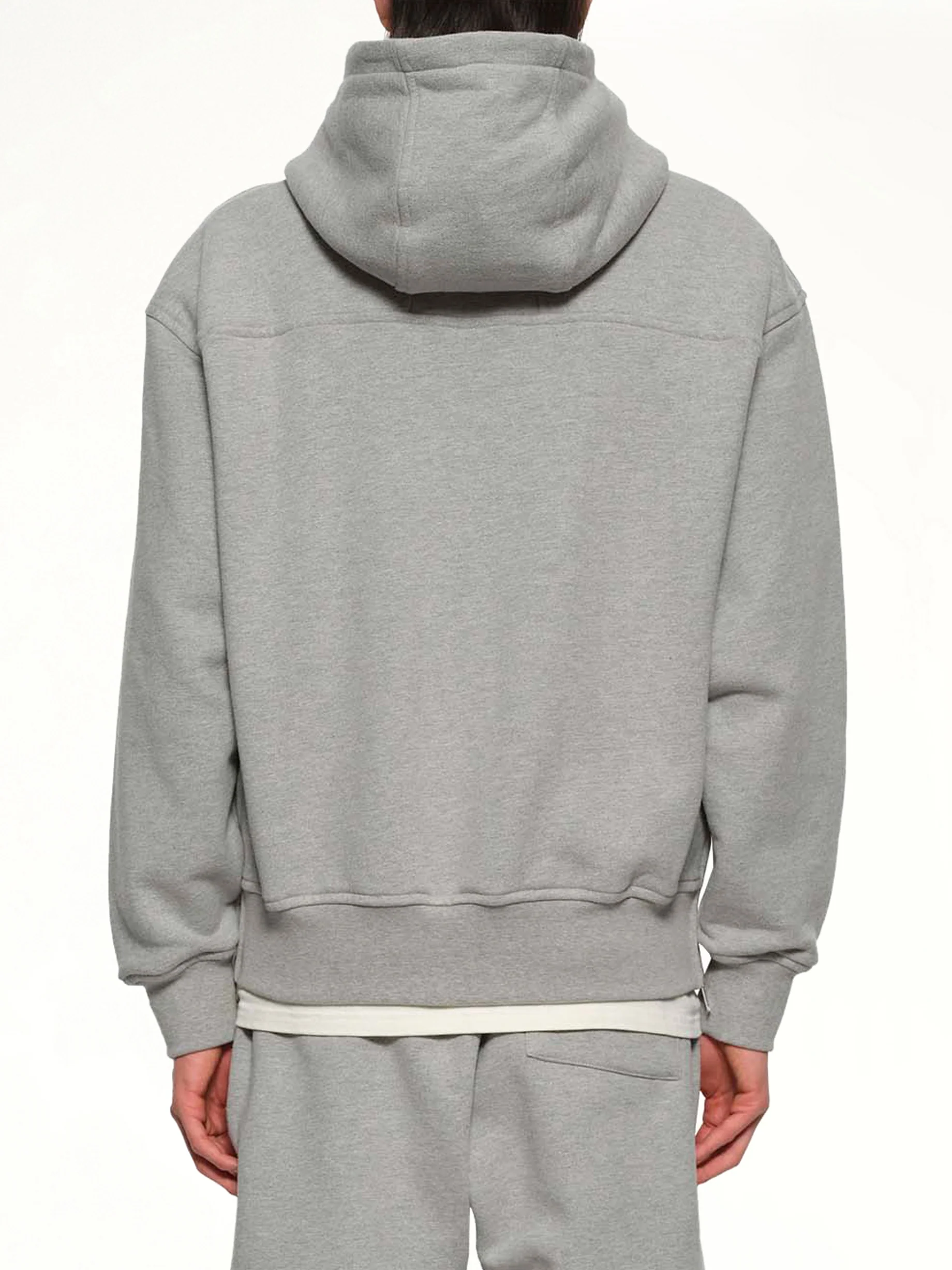 Classique Side Zip Pullover Hoodie in Heather Grey/Black - Image 5