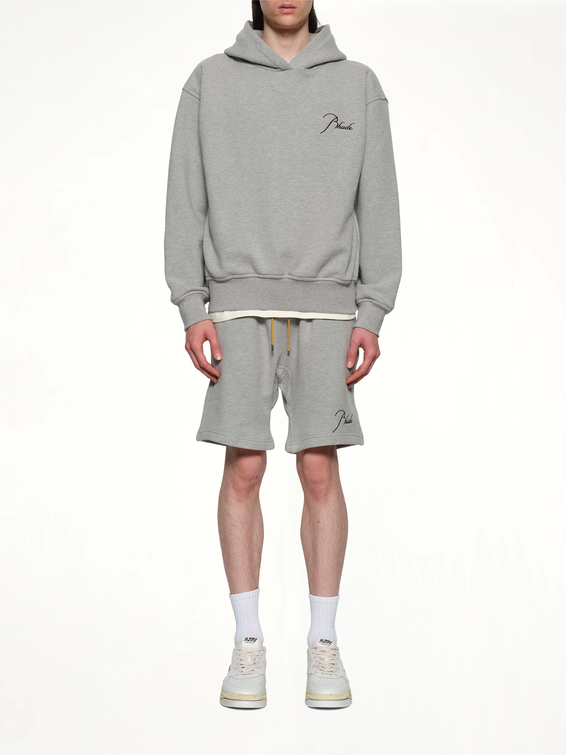 Classique Side Zip Pullover Hoodie in Heather Grey/Black - Image 7