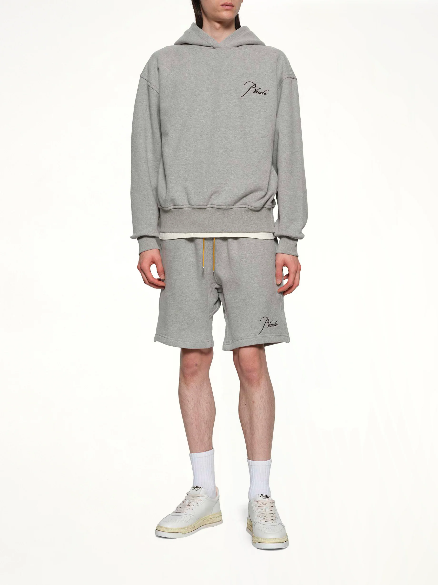 Classique Sweatshort in Heather Grey/Black - Image 4