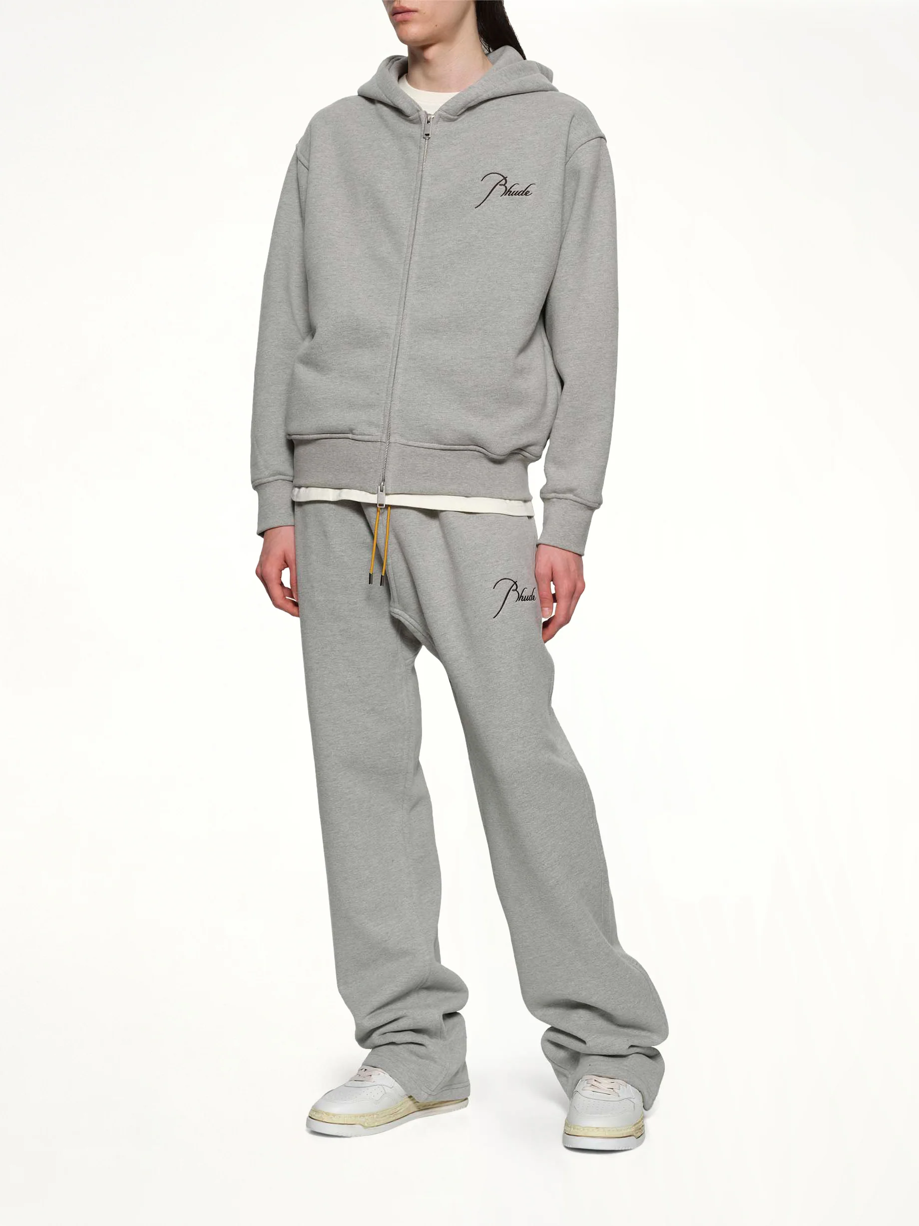 Classique Zip Up Hoodie in Heather Grey/Black - Image 4