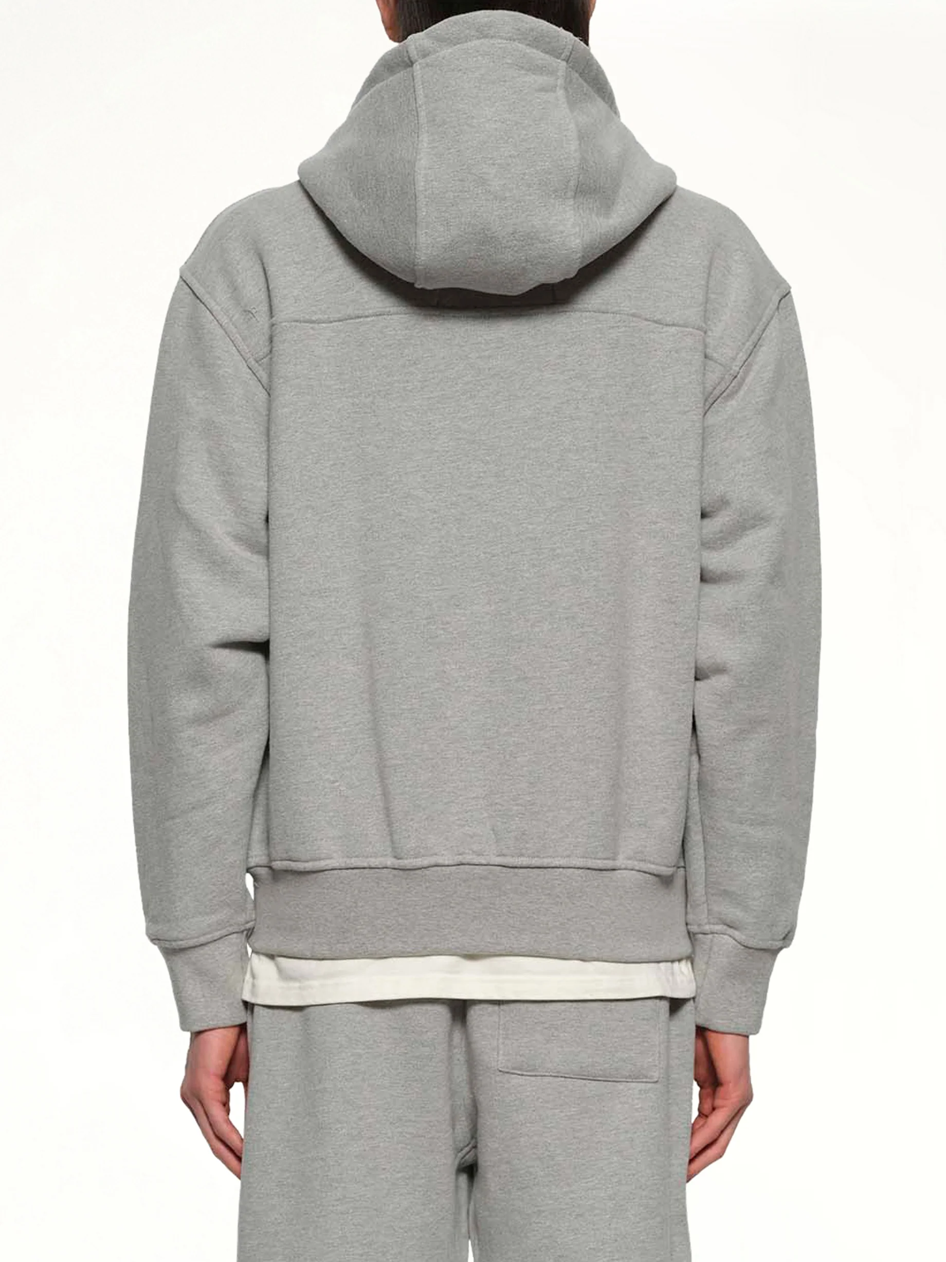 Classique Zip Up Hoodie in Heather Grey/Black - Image 5