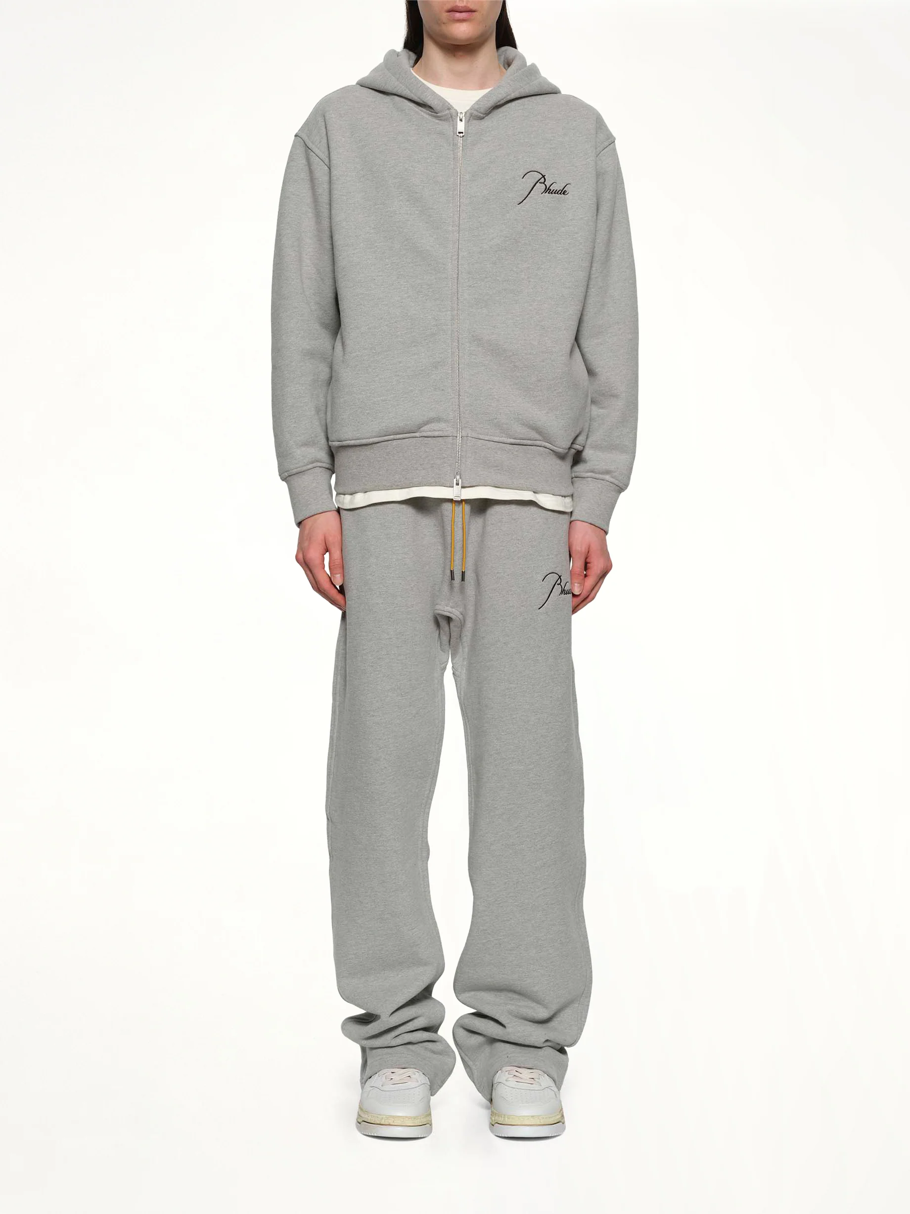 Classique Zip Up Hoodie in Heather Grey/Black - Image 7