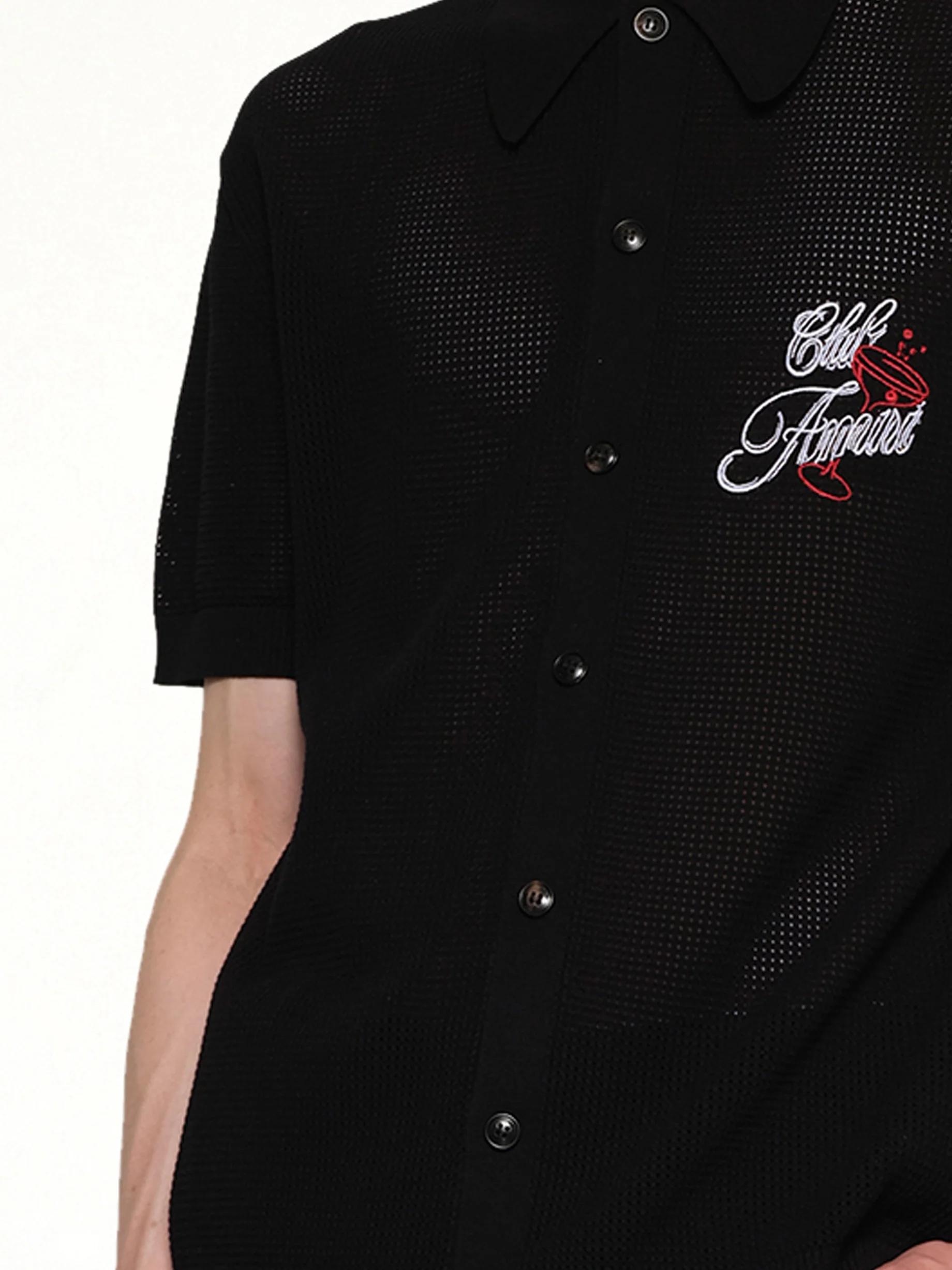 Club Amiri Crochet Shirt in Black - Image 3