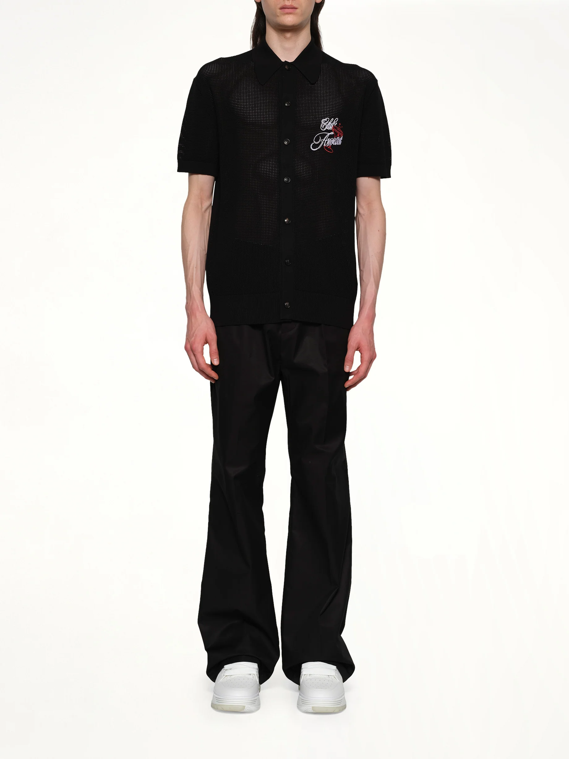 Club Amiri Crochet Shirt in Black - Image 7