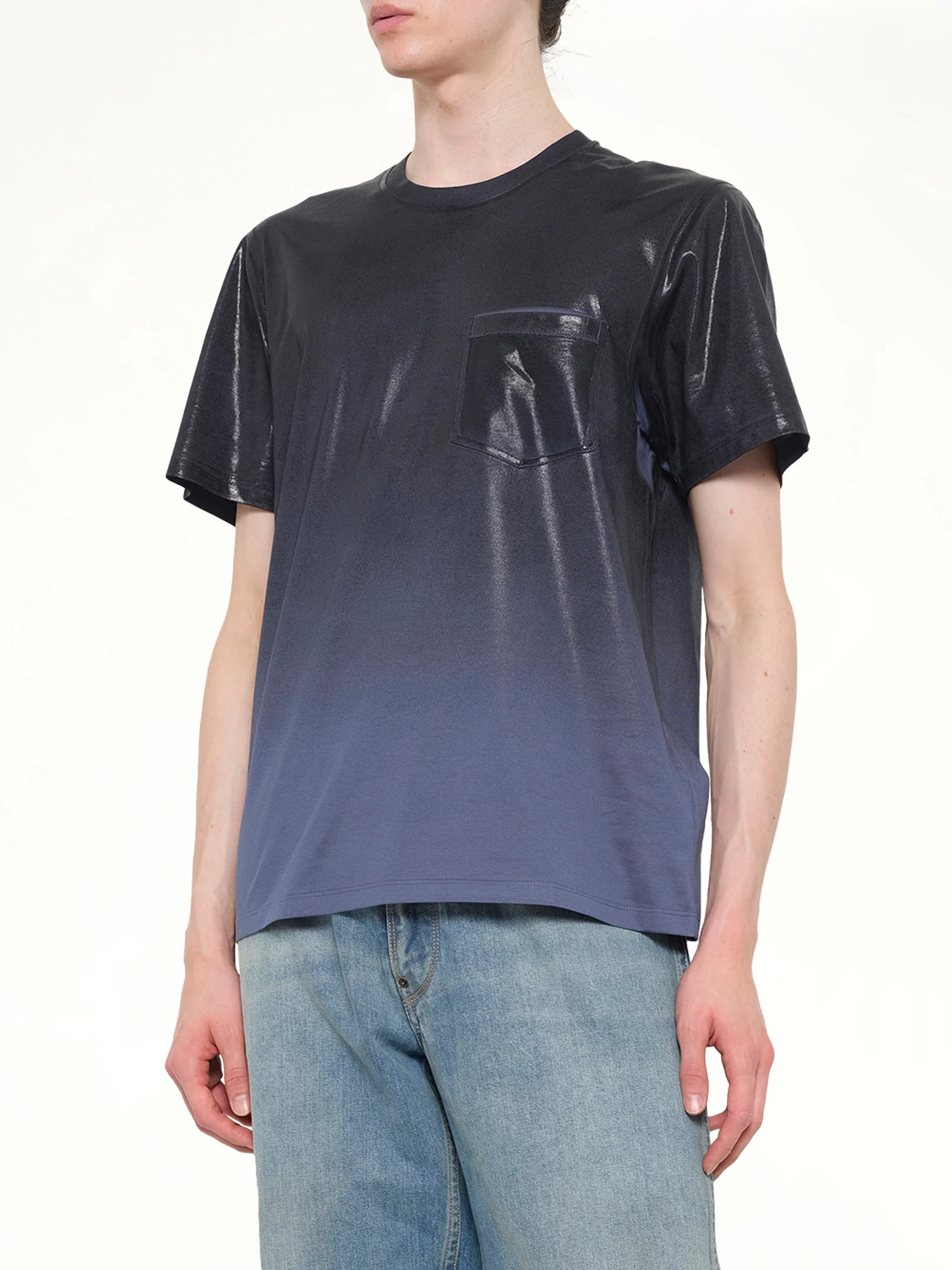 Coated T-Shirt in Lapis Blue - Image 6