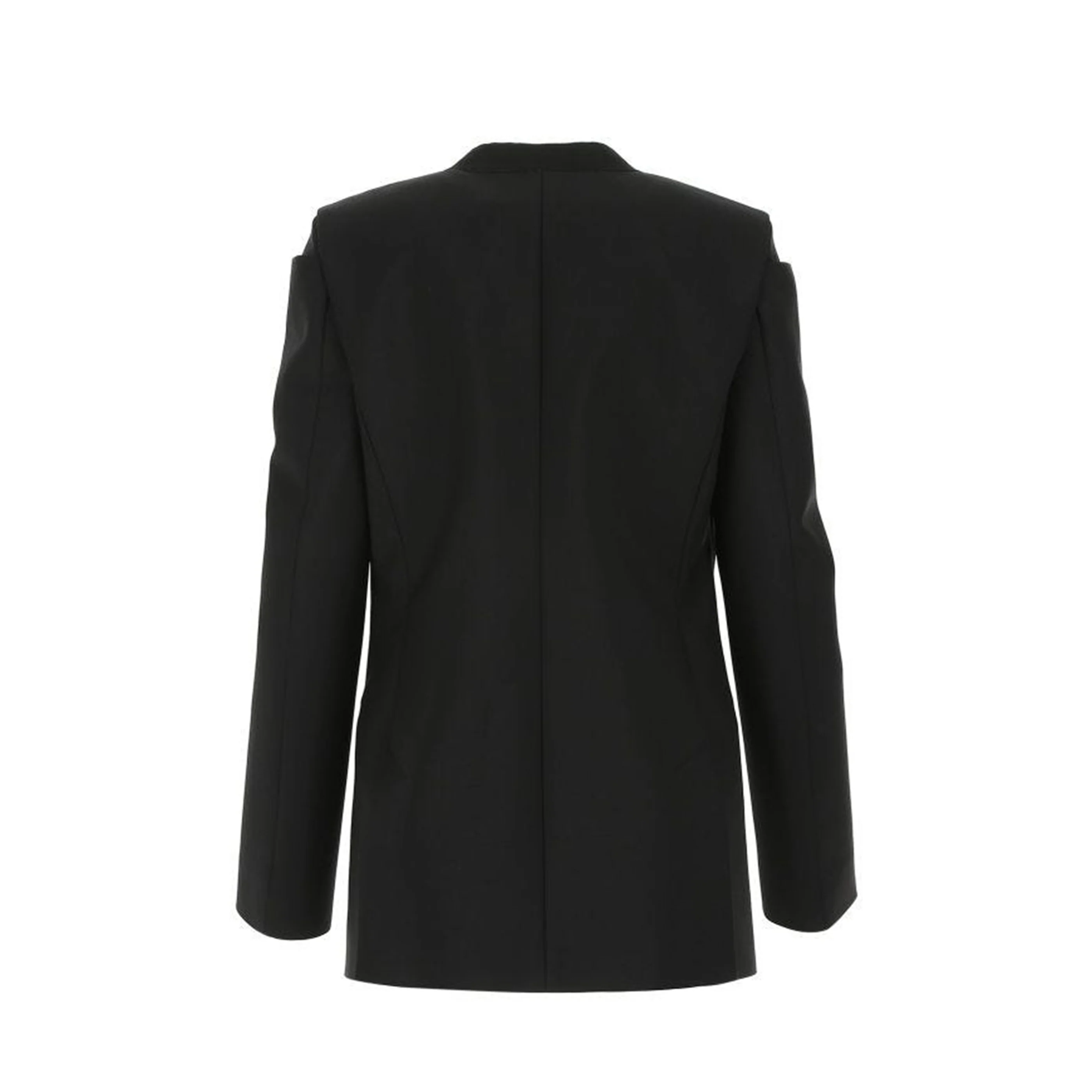 Collarless Blazer Jacket in Wool and Mohair - Image 2
