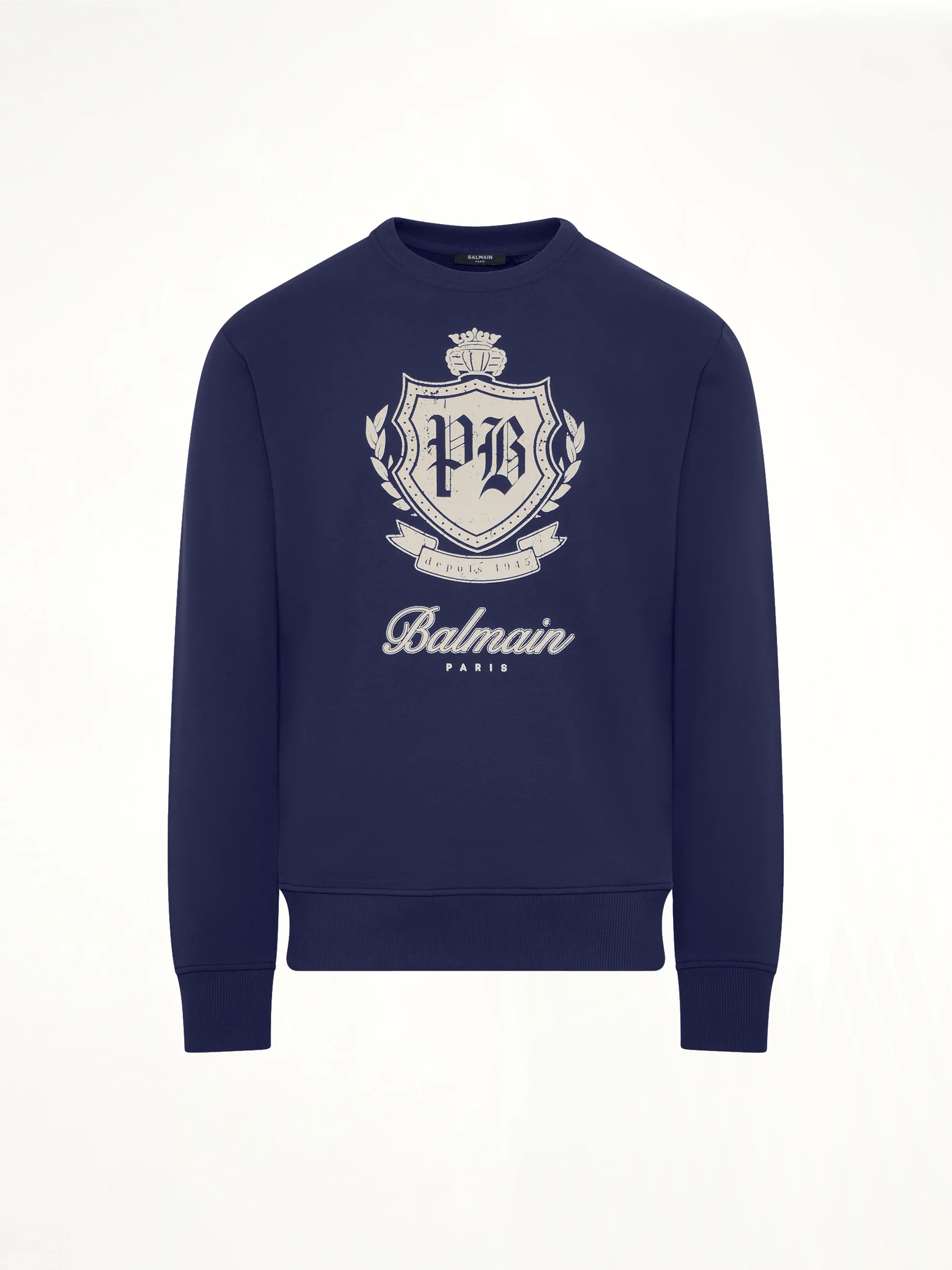 College Emblem Sweatshirt in Blue/Beige - Image 2