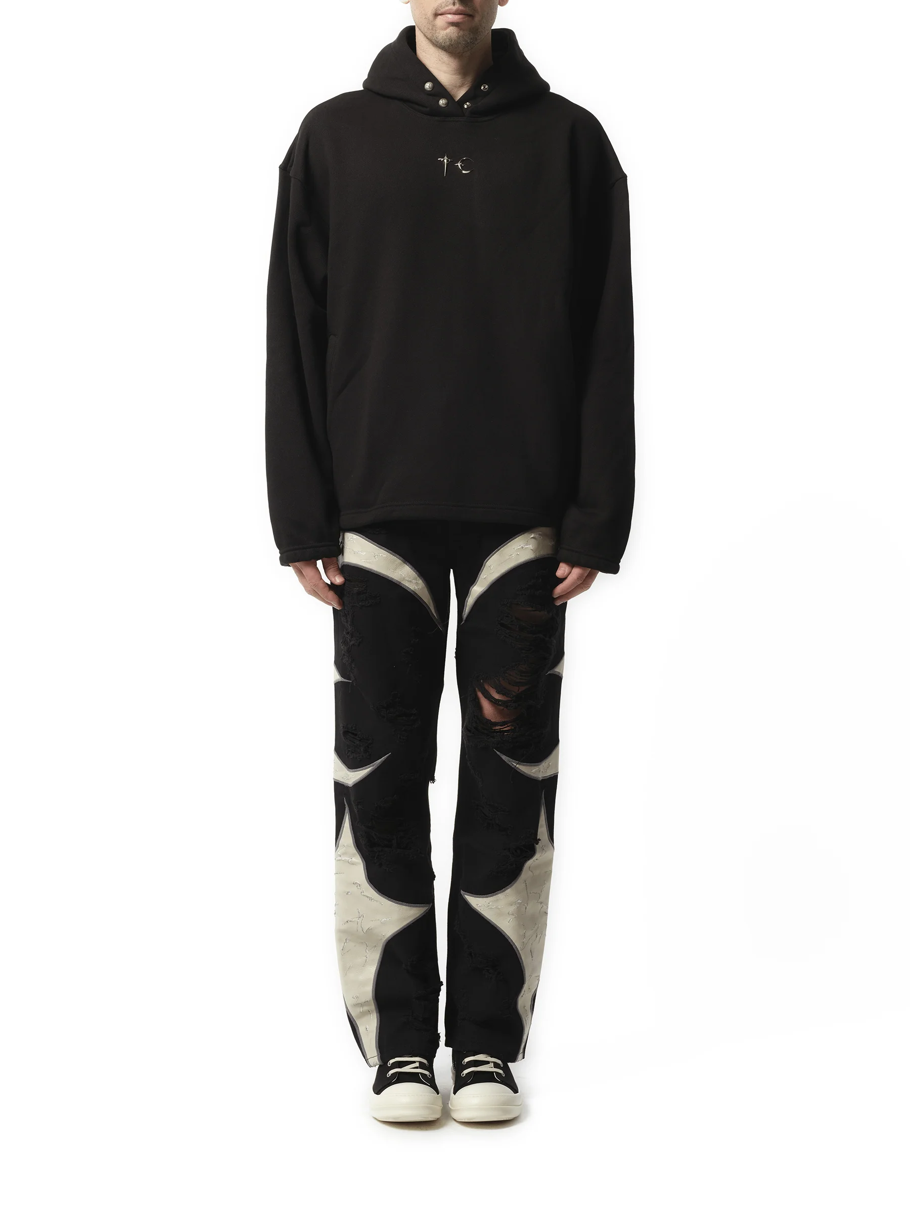 Color Emblem Hoodie in Black - Image 4