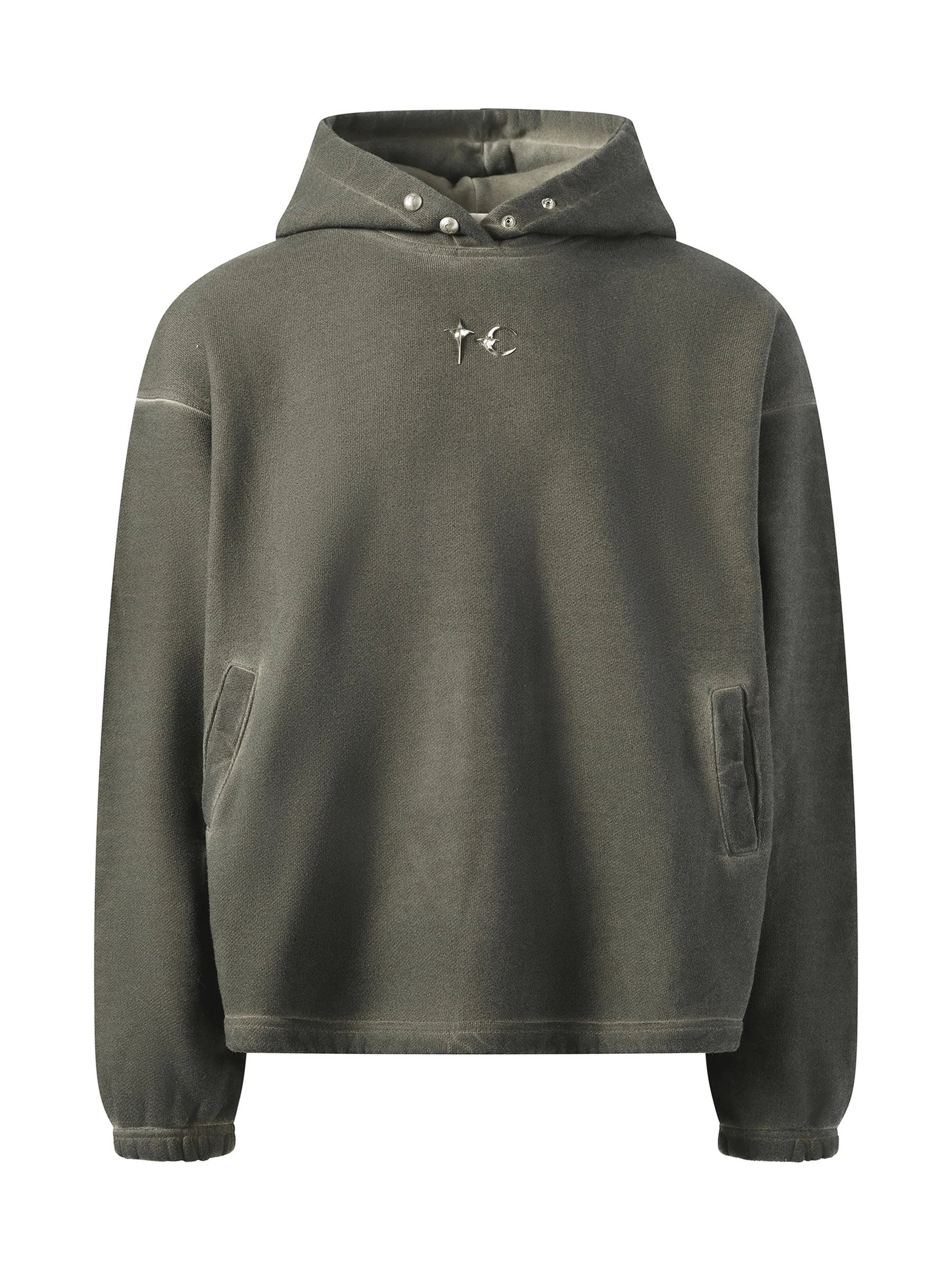 Color Emblem Hoodie in Khaki - Image 2