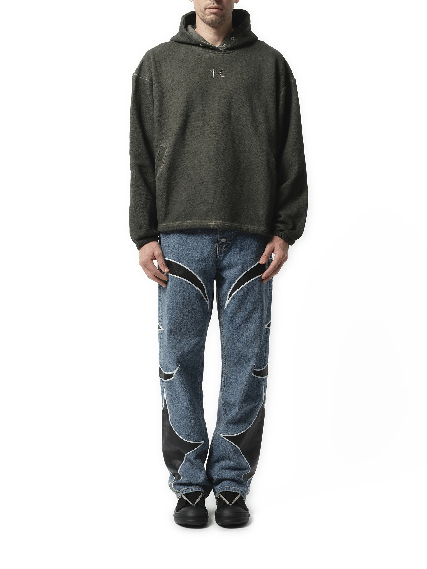 Color Emblem Hoodie in Khaki - Image 4
