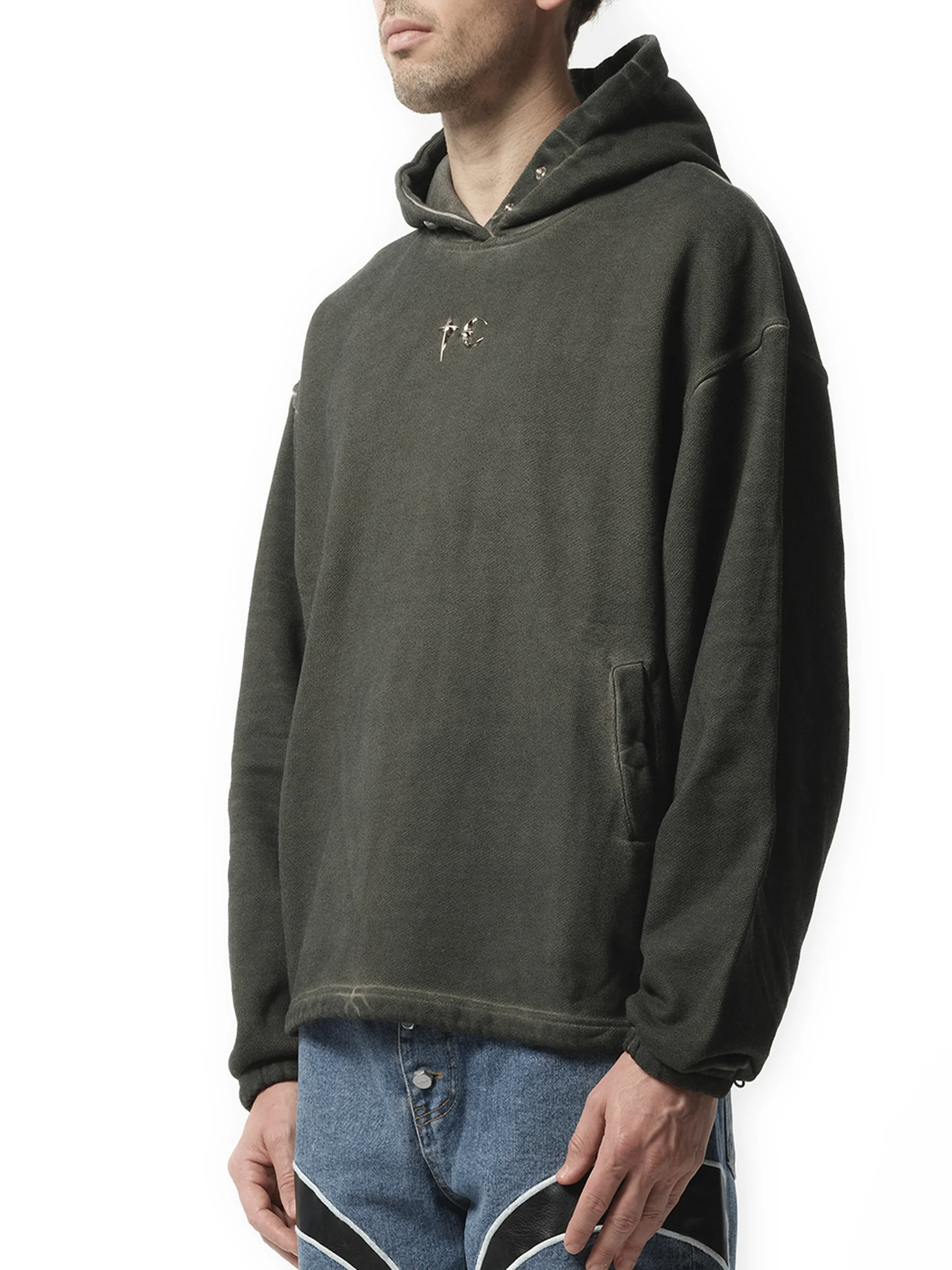 Color Emblem Hoodie in Khaki - Image 5