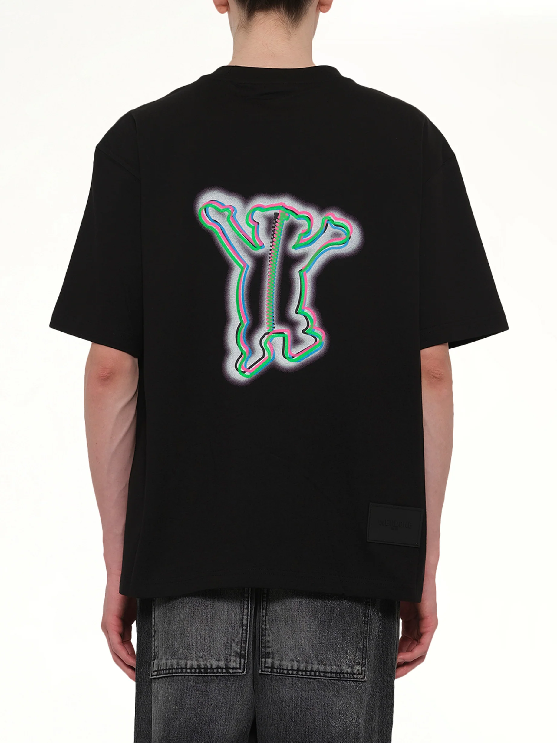 Colourful Teddy Print T-Shirt in Black - Image 5