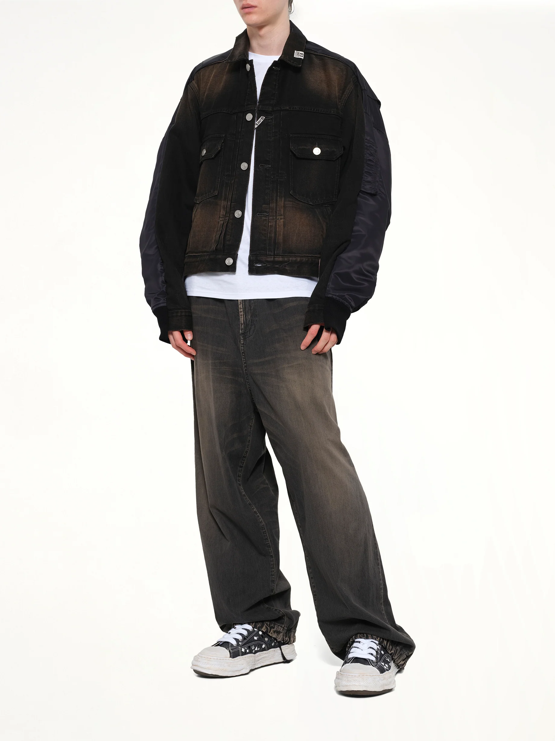 Combined Denim MA-1 Blouson in Black - Image 4