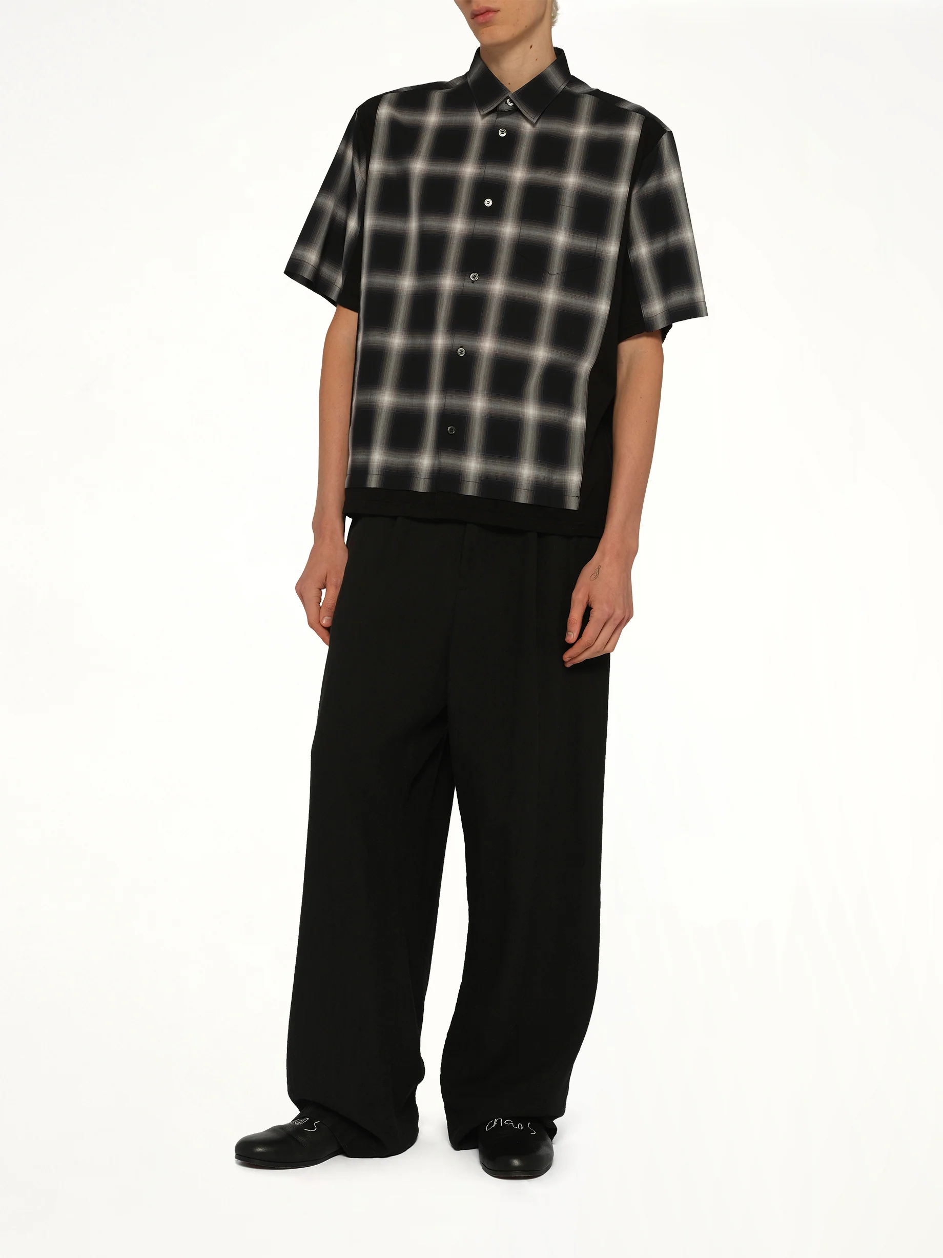 Combo Check SS Shirt in Black - Image 4