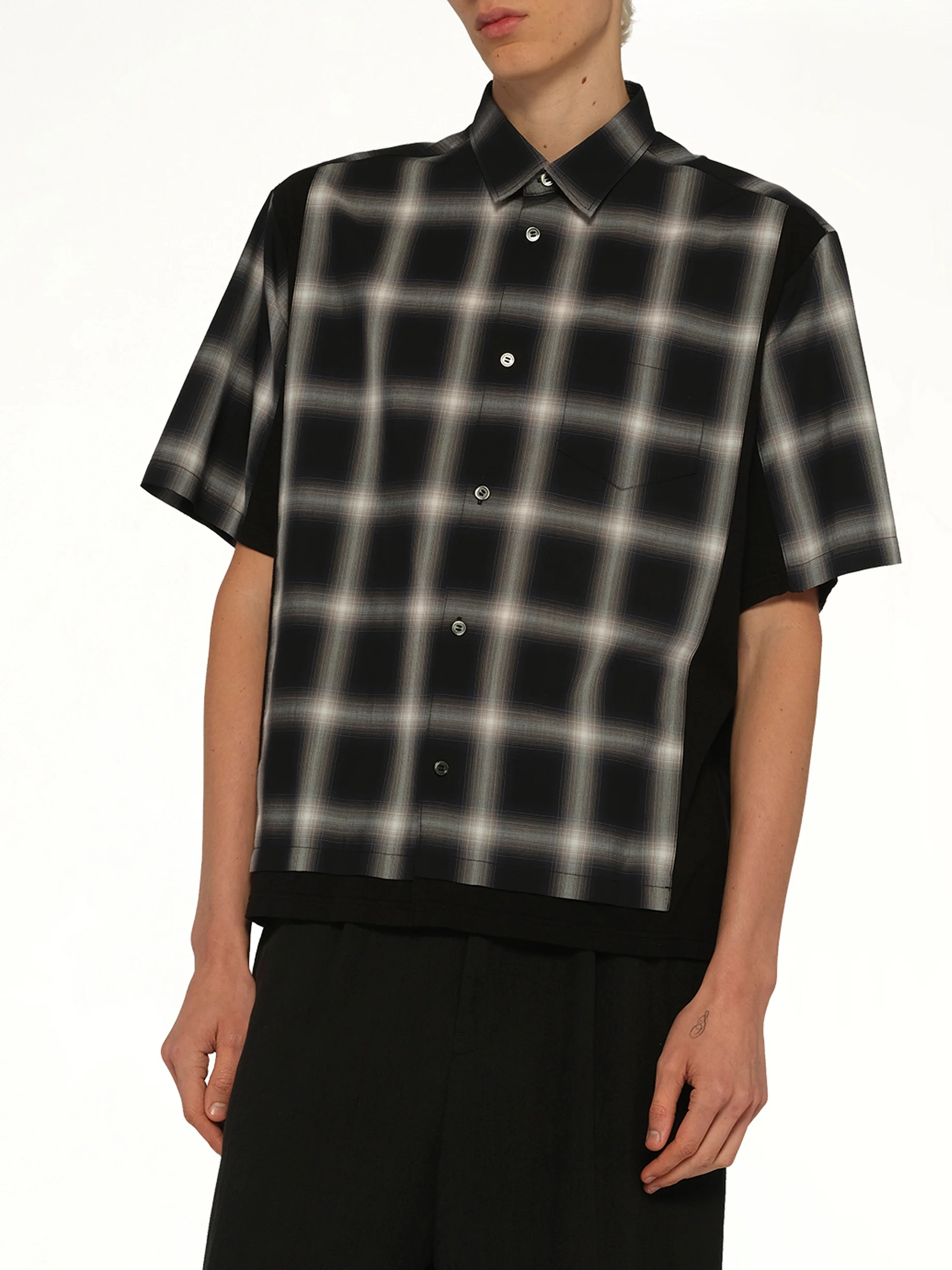 Combo Check SS Shirt in Black - Image 6