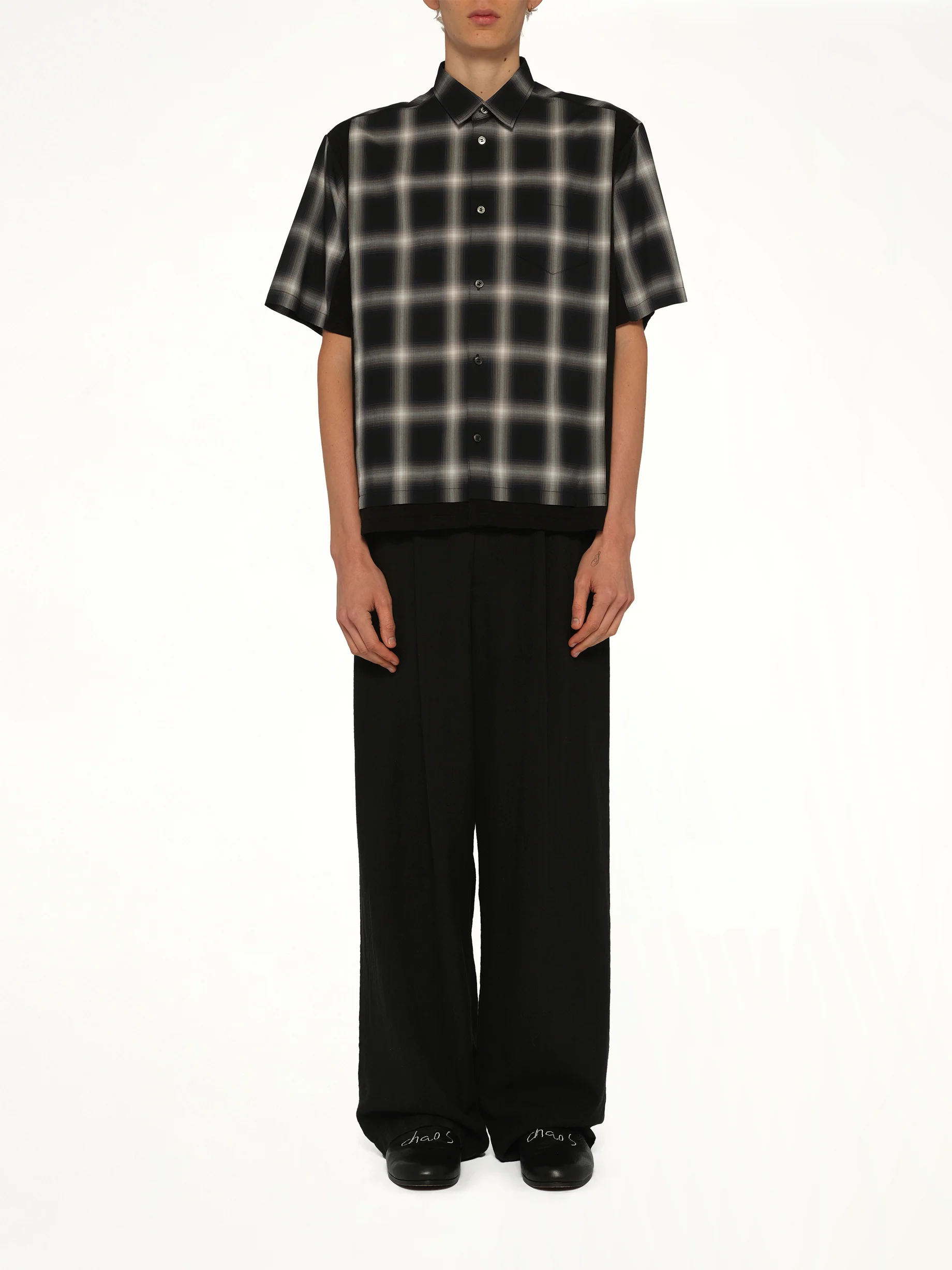 Combo Check SS Shirt in Black - Image 7