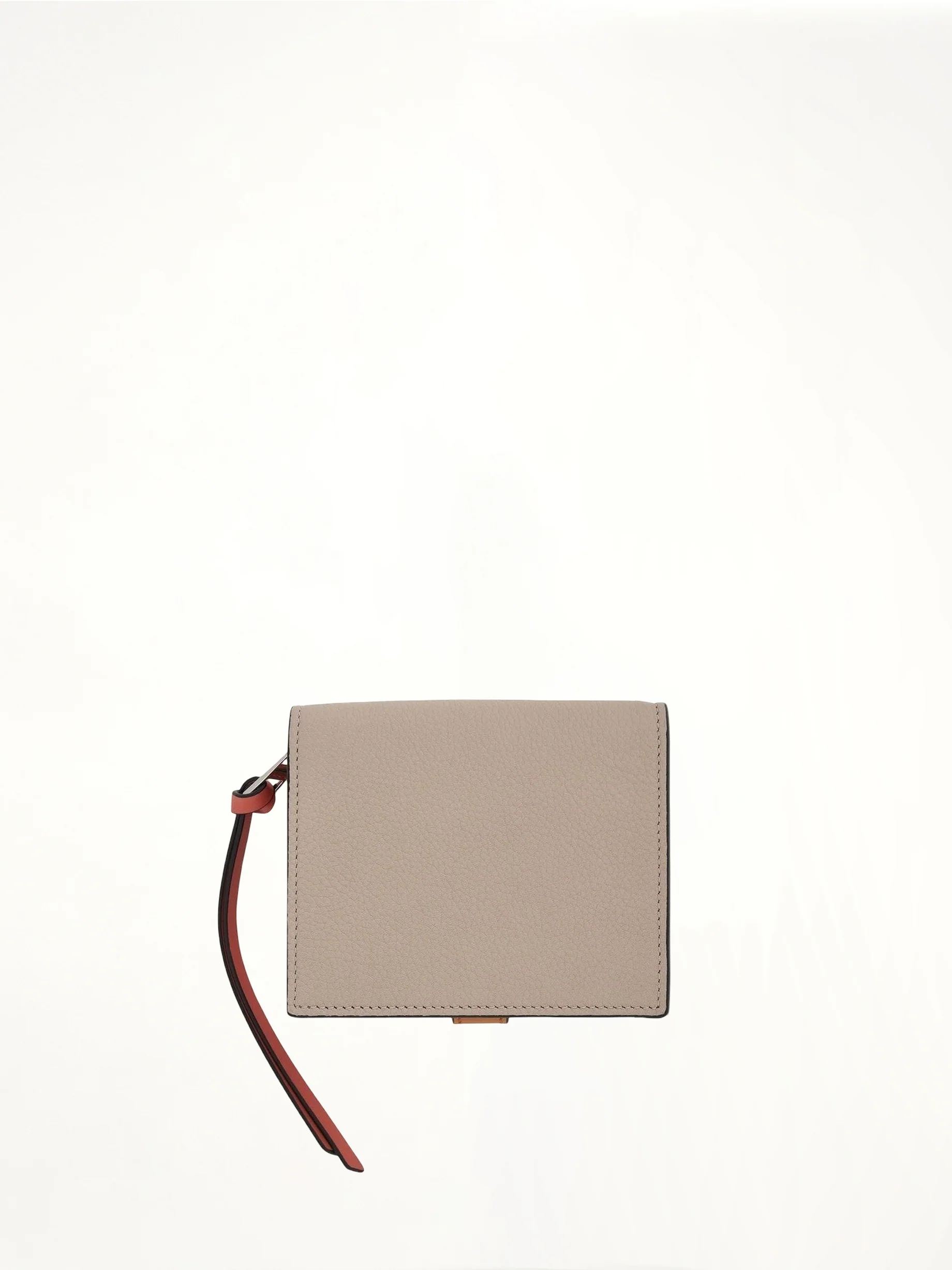 Compact Zip Wallet in Soft Grained Calfskin in Light Oat - Image 2