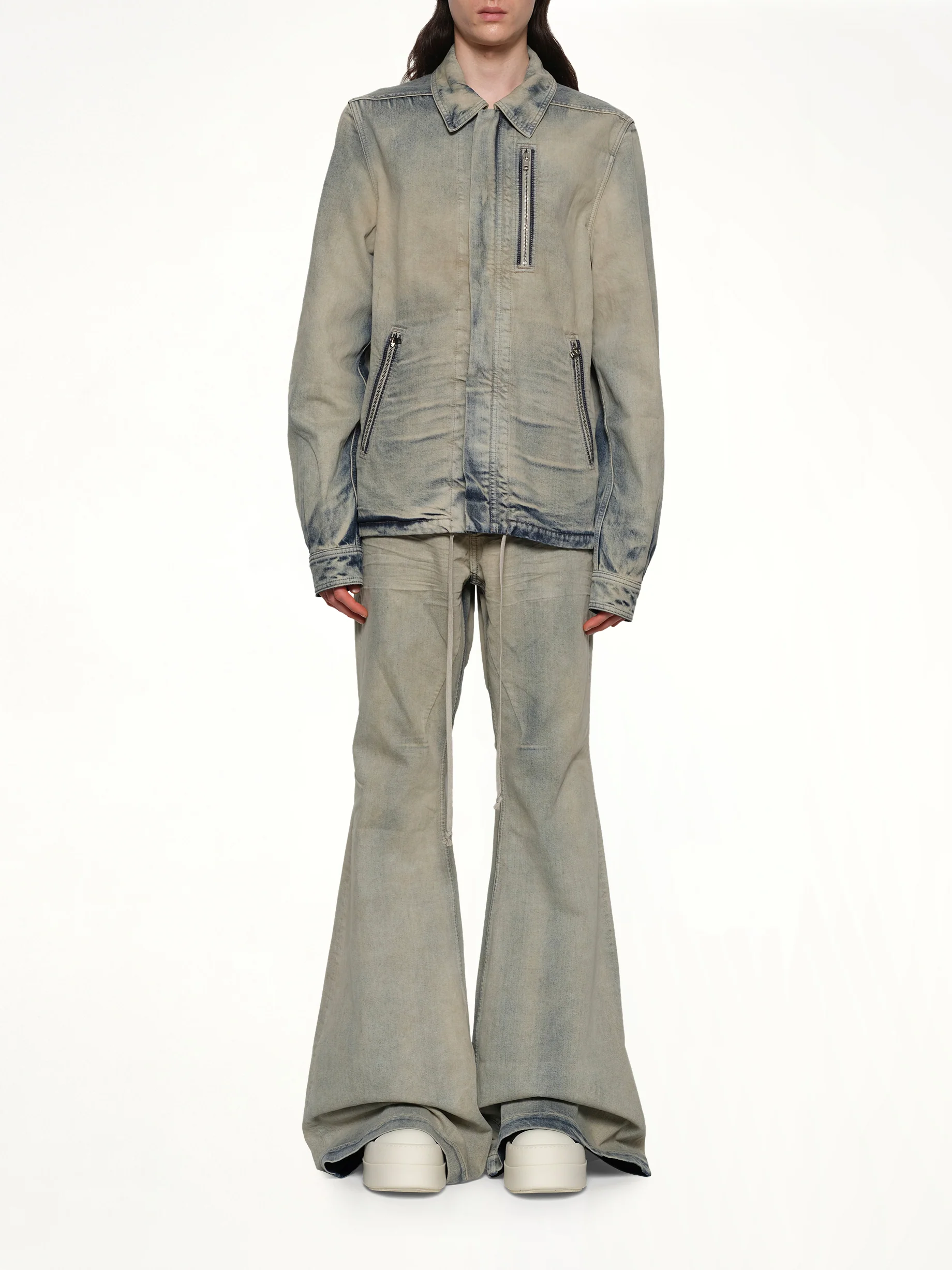 Concealed Zip Front Jacket in Mineral Pearl - Image 7