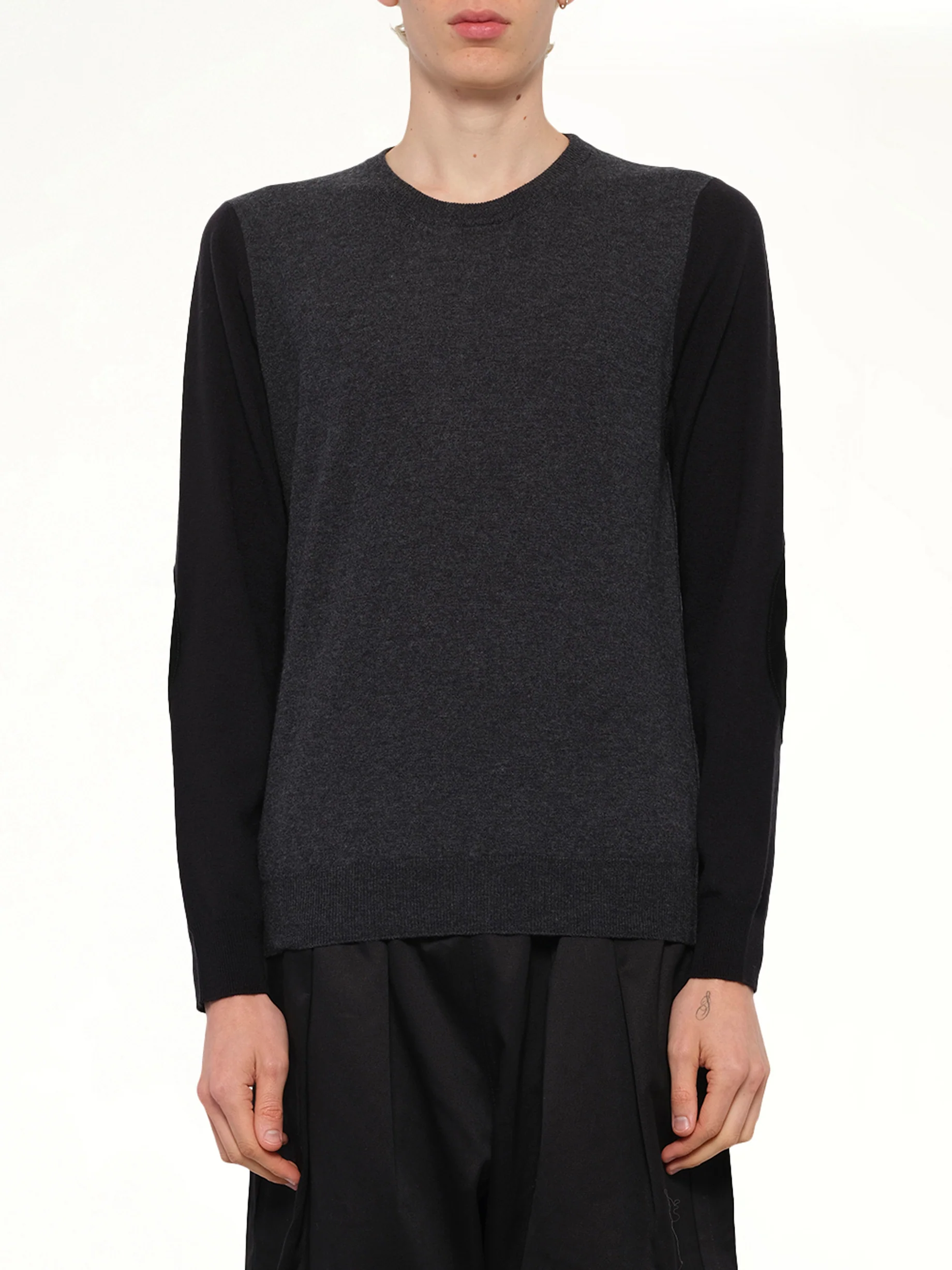 Two-Tone Sweater in Grey/Black