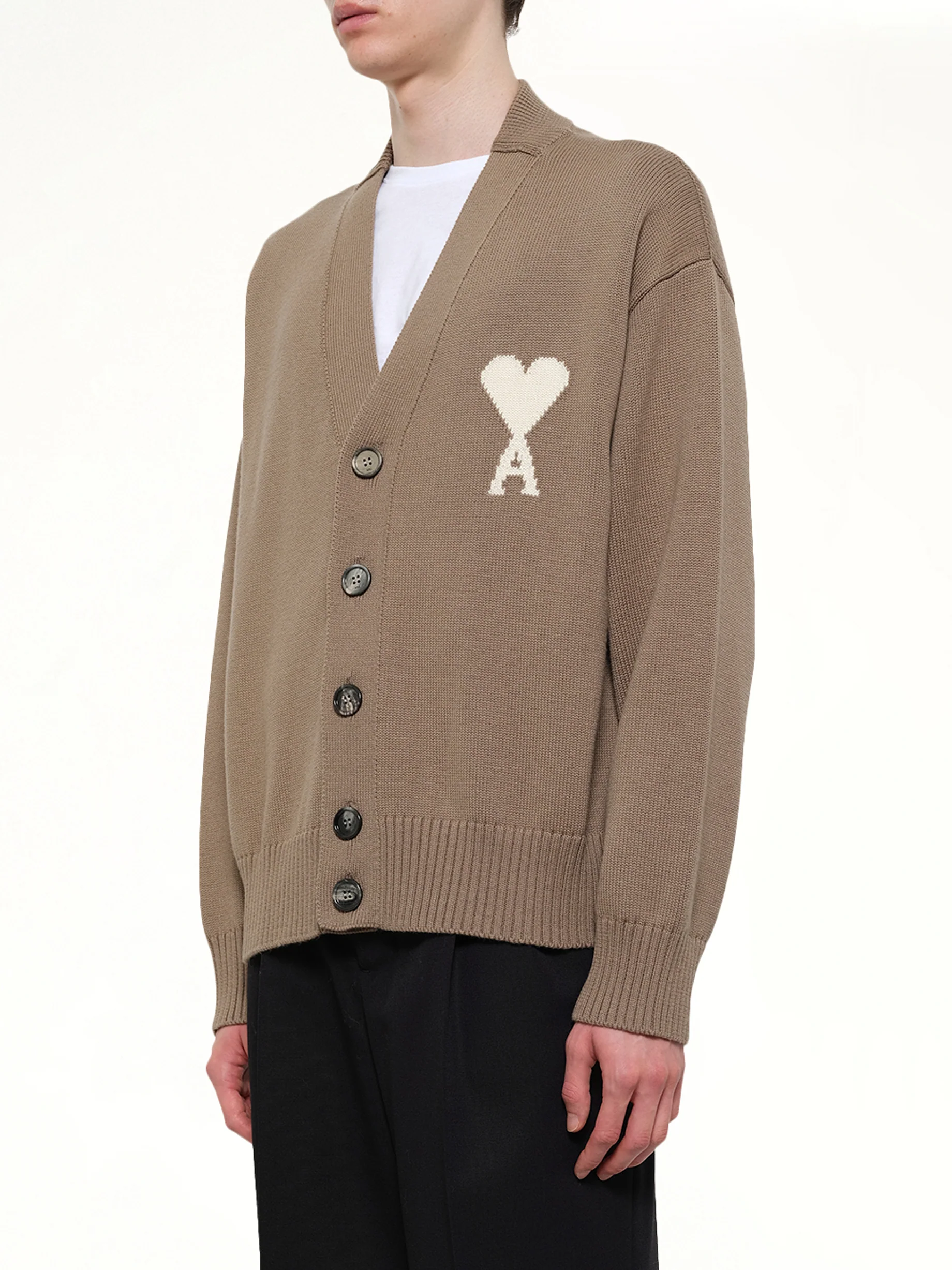 Contrasted ADC Cardigan in Beige - Image 3
