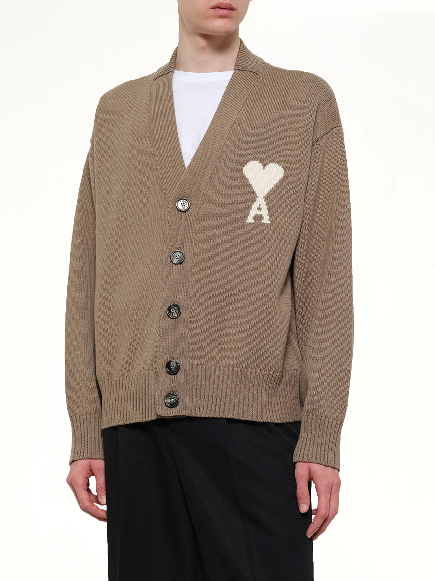 Contrasted ADC Cardigan in Beige - Image 6