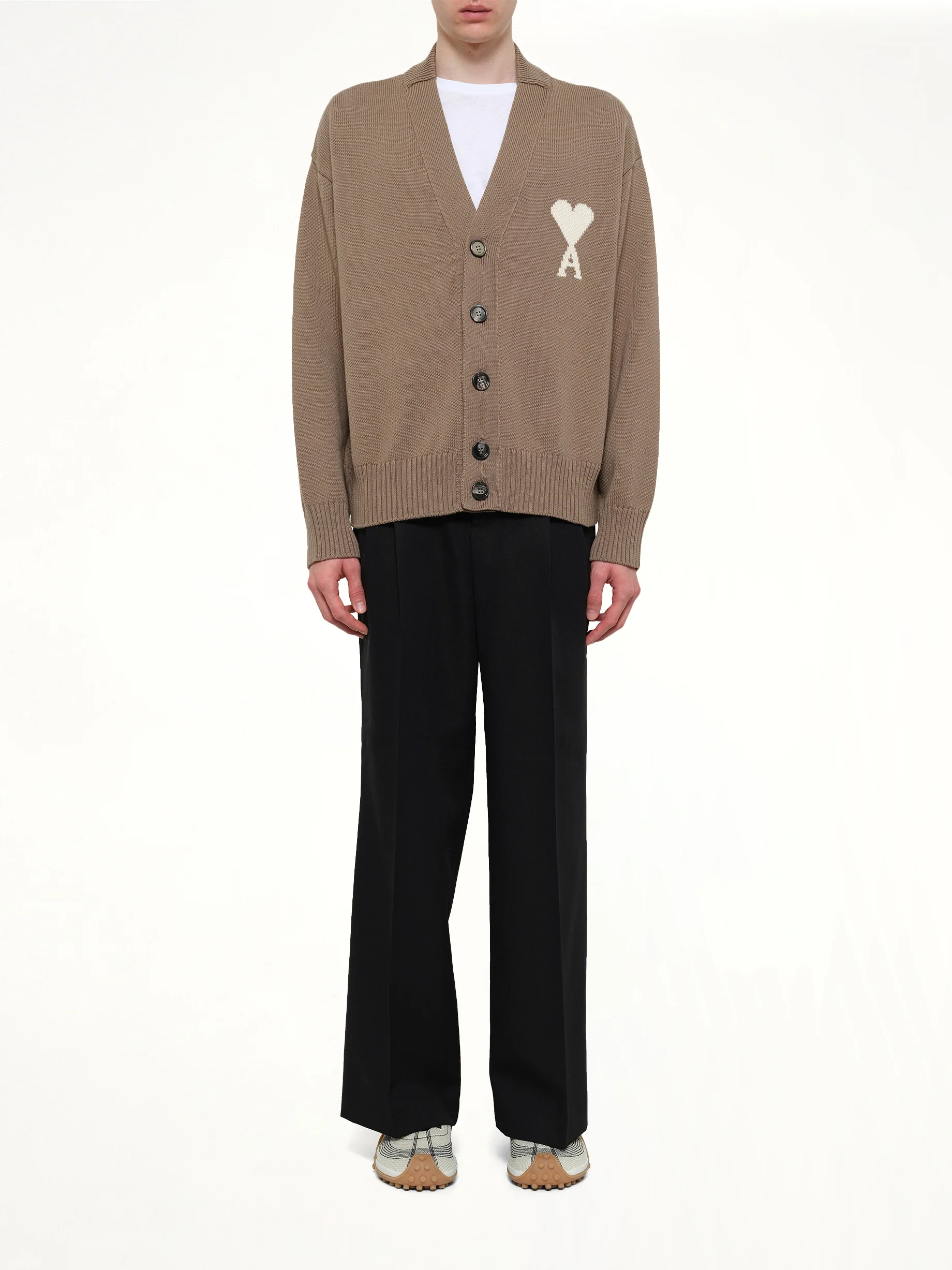 Contrasted ADC Cardigan in Beige - Image 7
