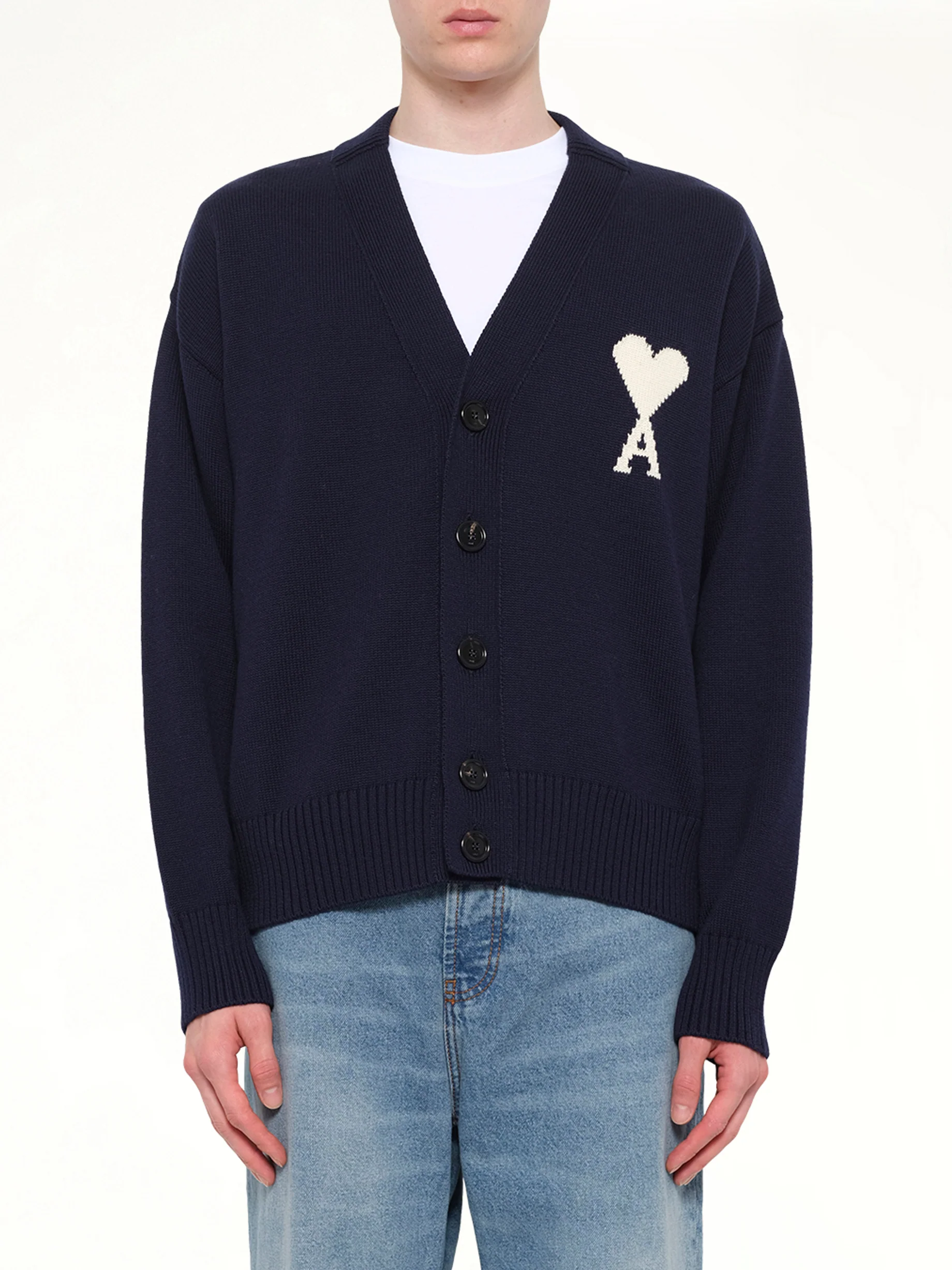 Contrasted ADC Cardigan in Navy