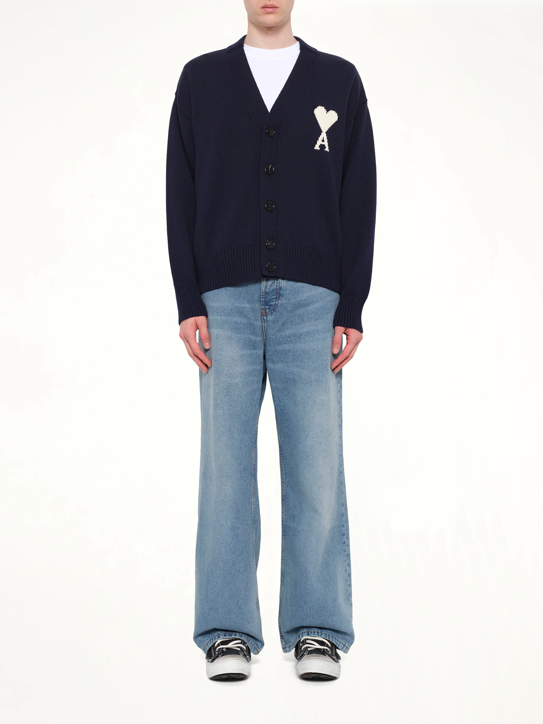 Contrasted ADC Cardigan in Navy - Image 7
