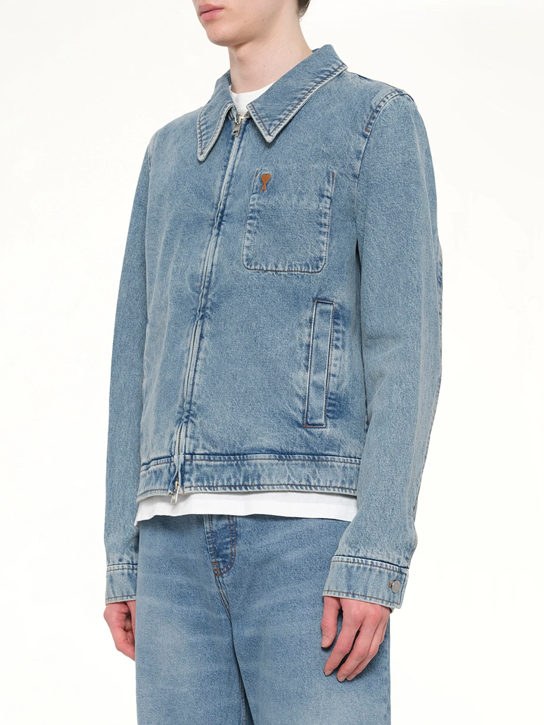 Contrasted ADC Denim Jacket in Blue - Image 3