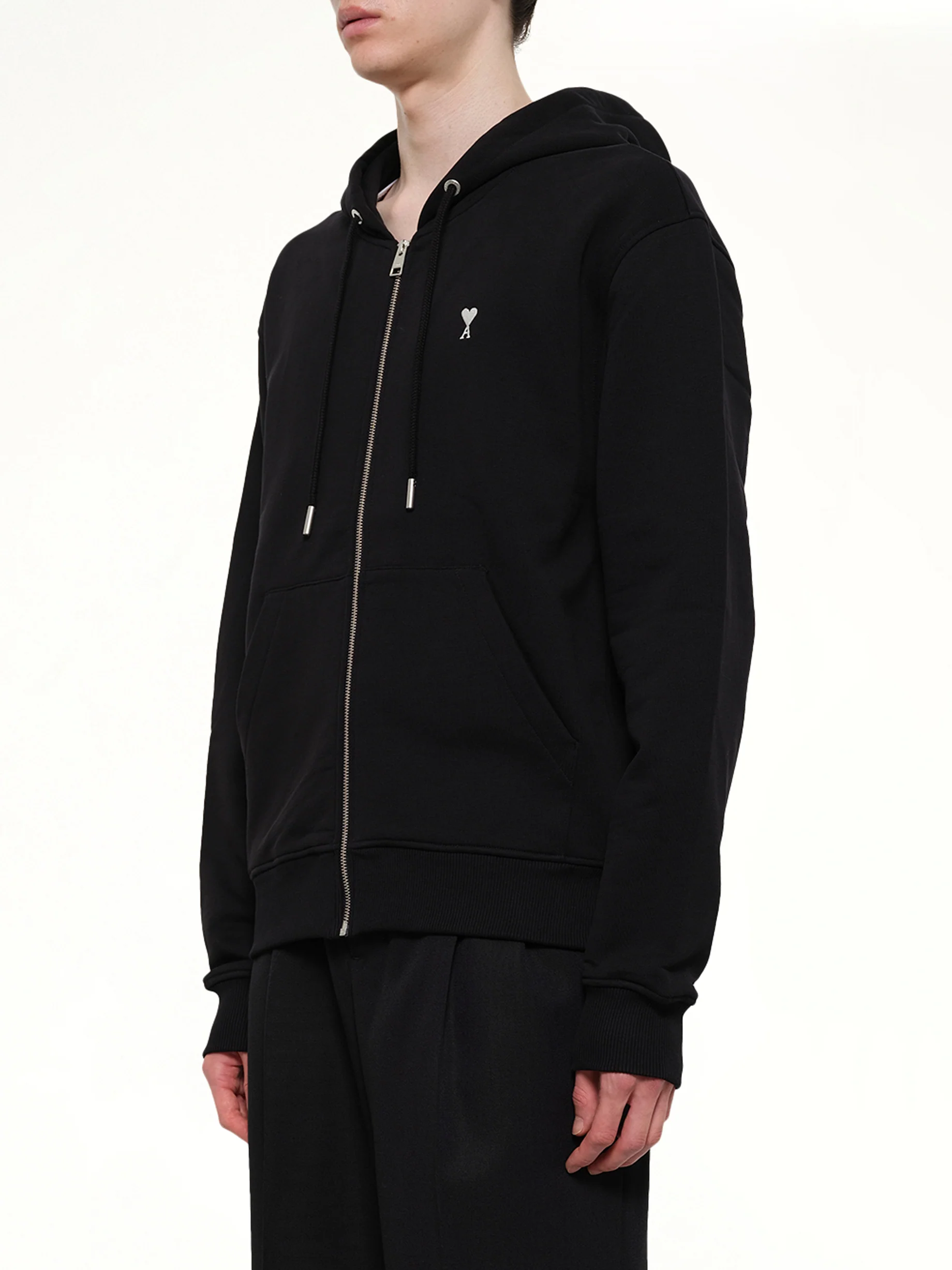 Contrasted ADC Zip Hoodie in Black - Image 3