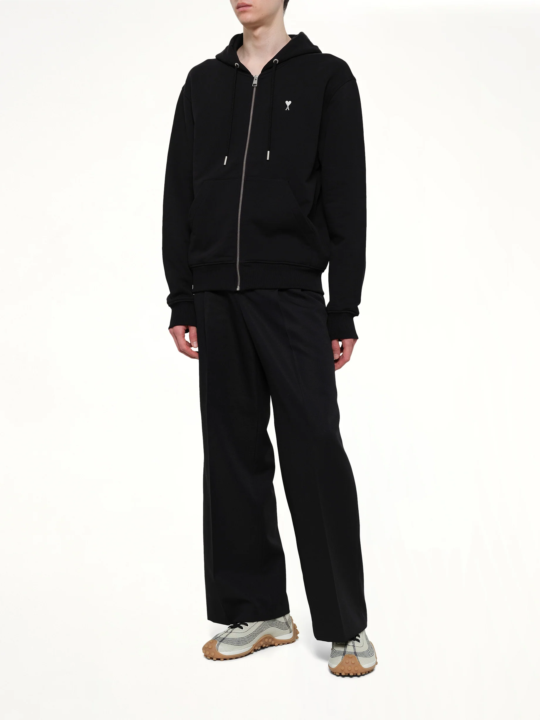 Contrasted ADC Zip Hoodie in Black - Image 4