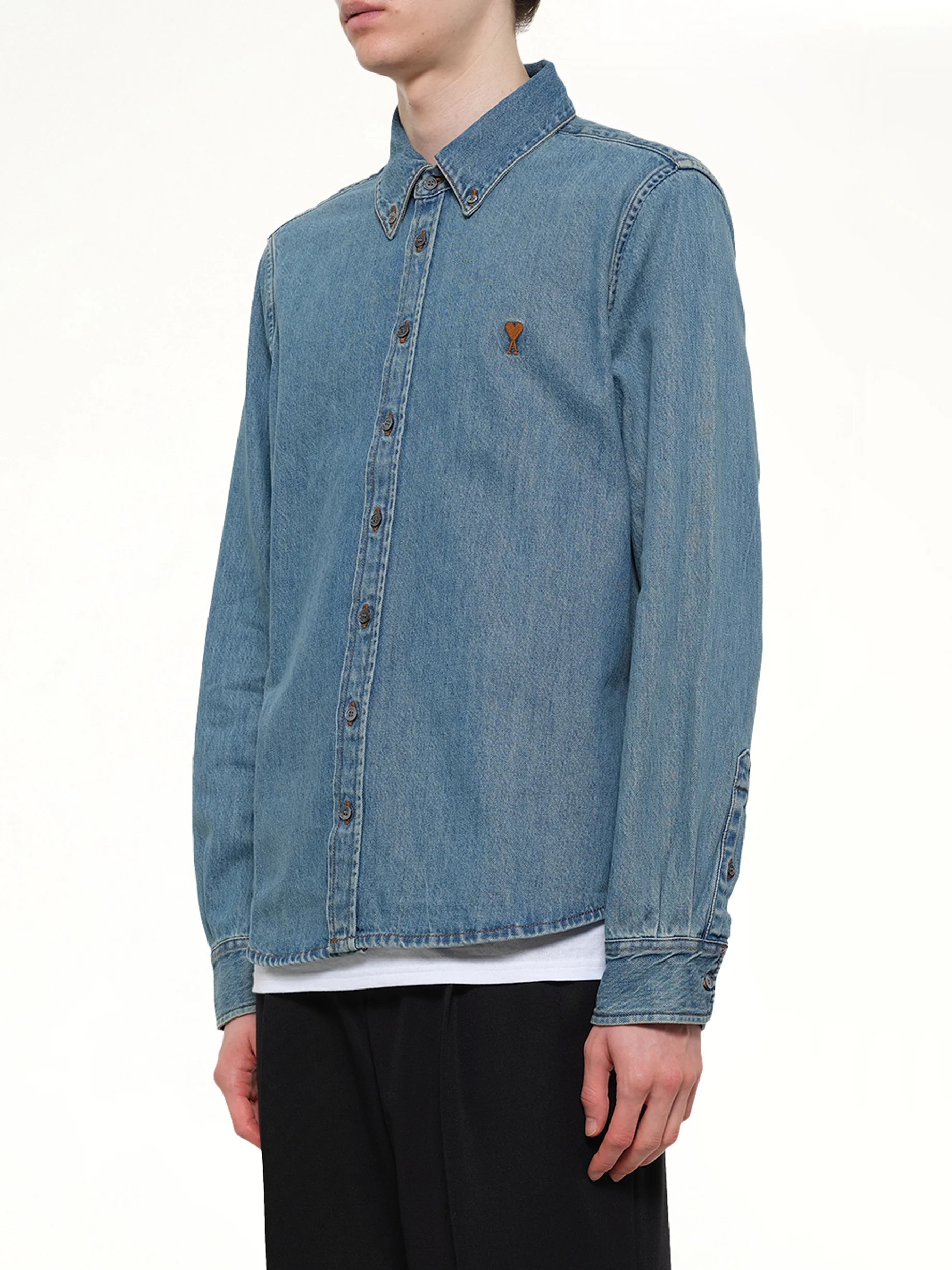 Contrasted Ami De Coeur Shirt in Blue - Image 3