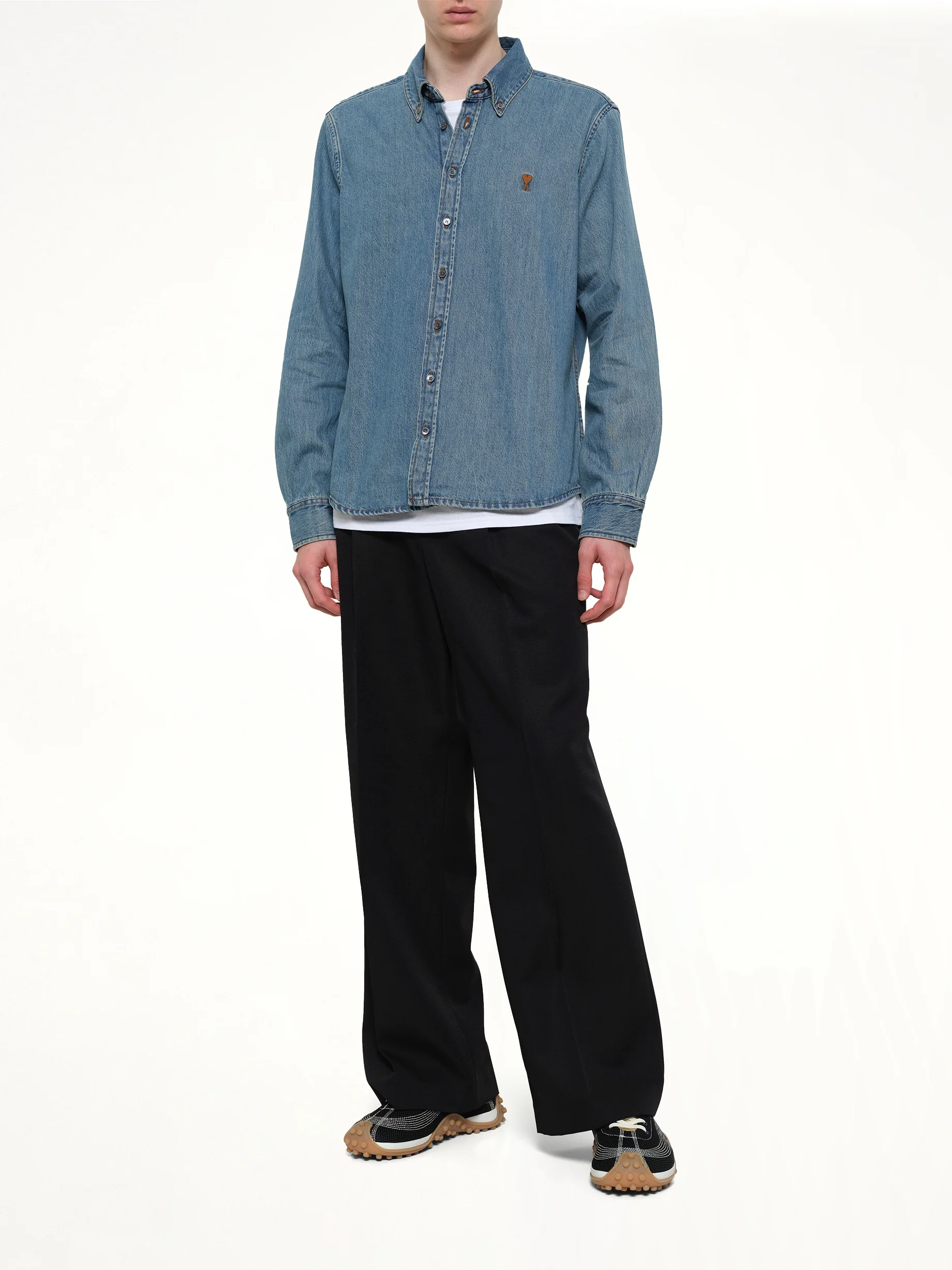 Contrasted Ami De Coeur Shirt in Blue - Image 4