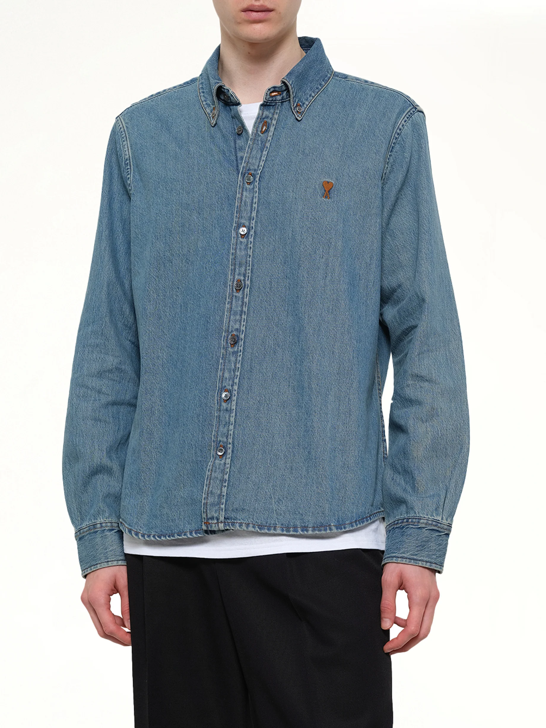 Contrasted Ami De Coeur Shirt in Blue - Image 6