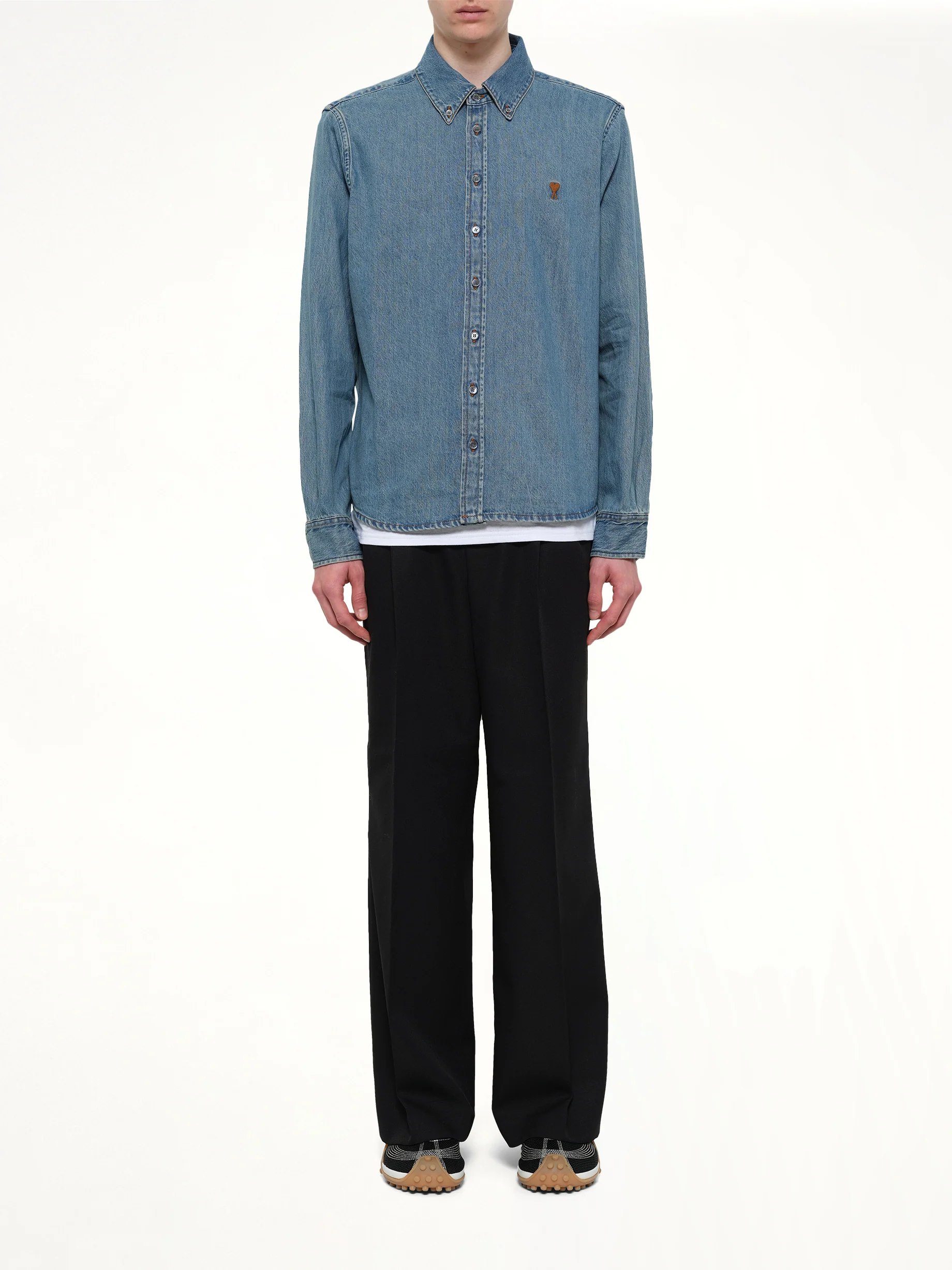 Contrasted Ami De Coeur Shirt in Blue - Image 7