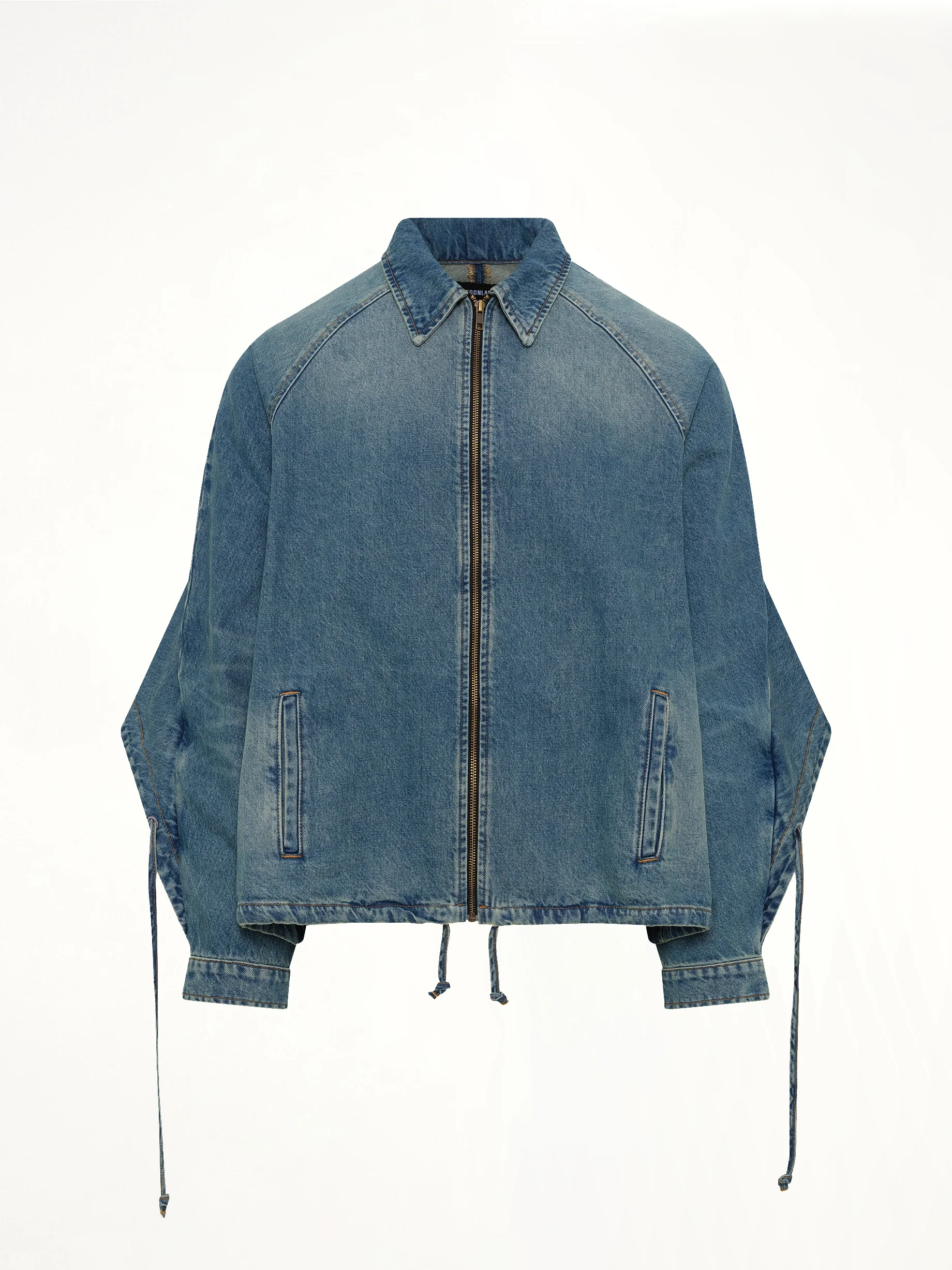 Convertible Hooded Denim Jacket in Blue - Image 2
