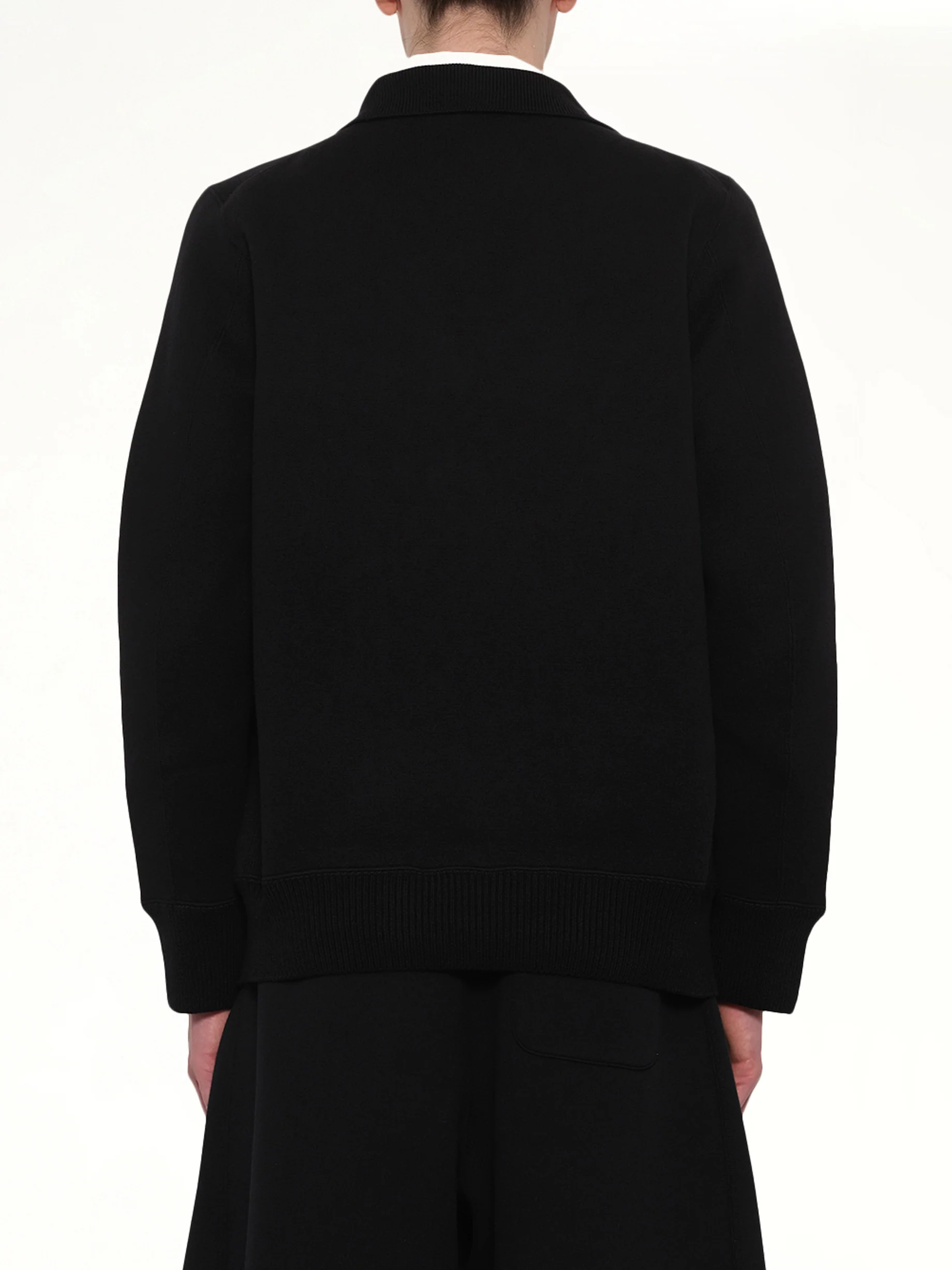 Cotton Cashmere Knit Jacket in Black - Image 5