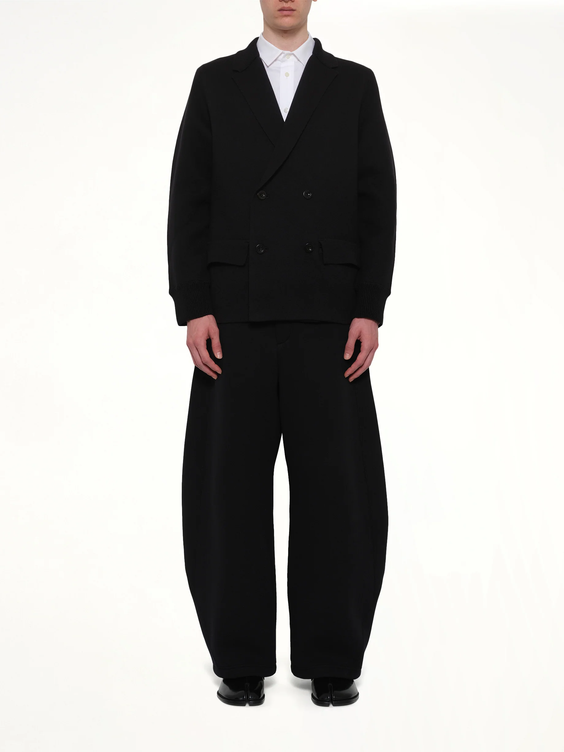 Cotton Cashmere Knit Jacket in Black - Image 7