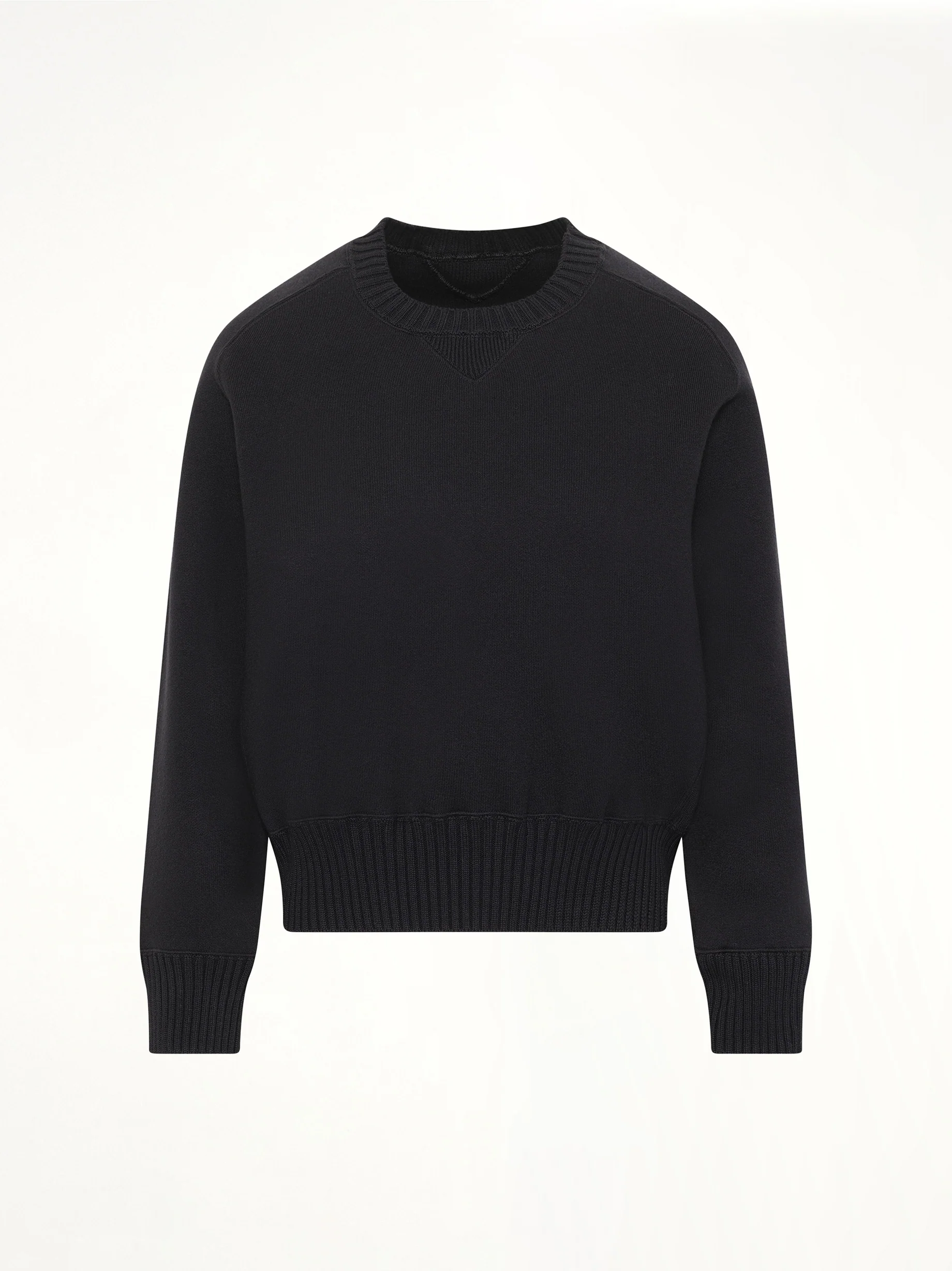 Cotton Cashmere Knit Pullover in Black - Image 2