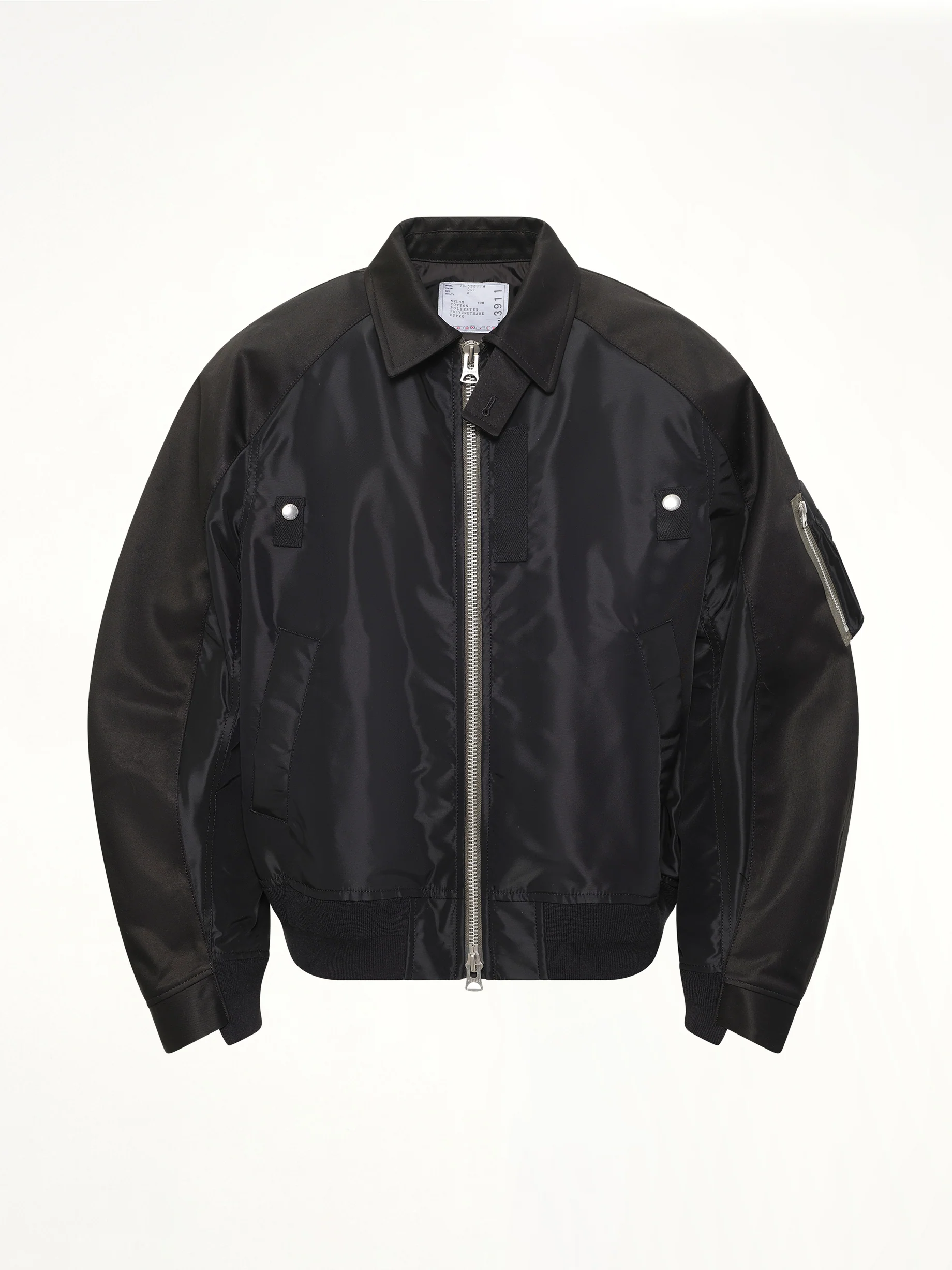 Cotton Chino x Nylon Twill Blouson in Black - Image 2