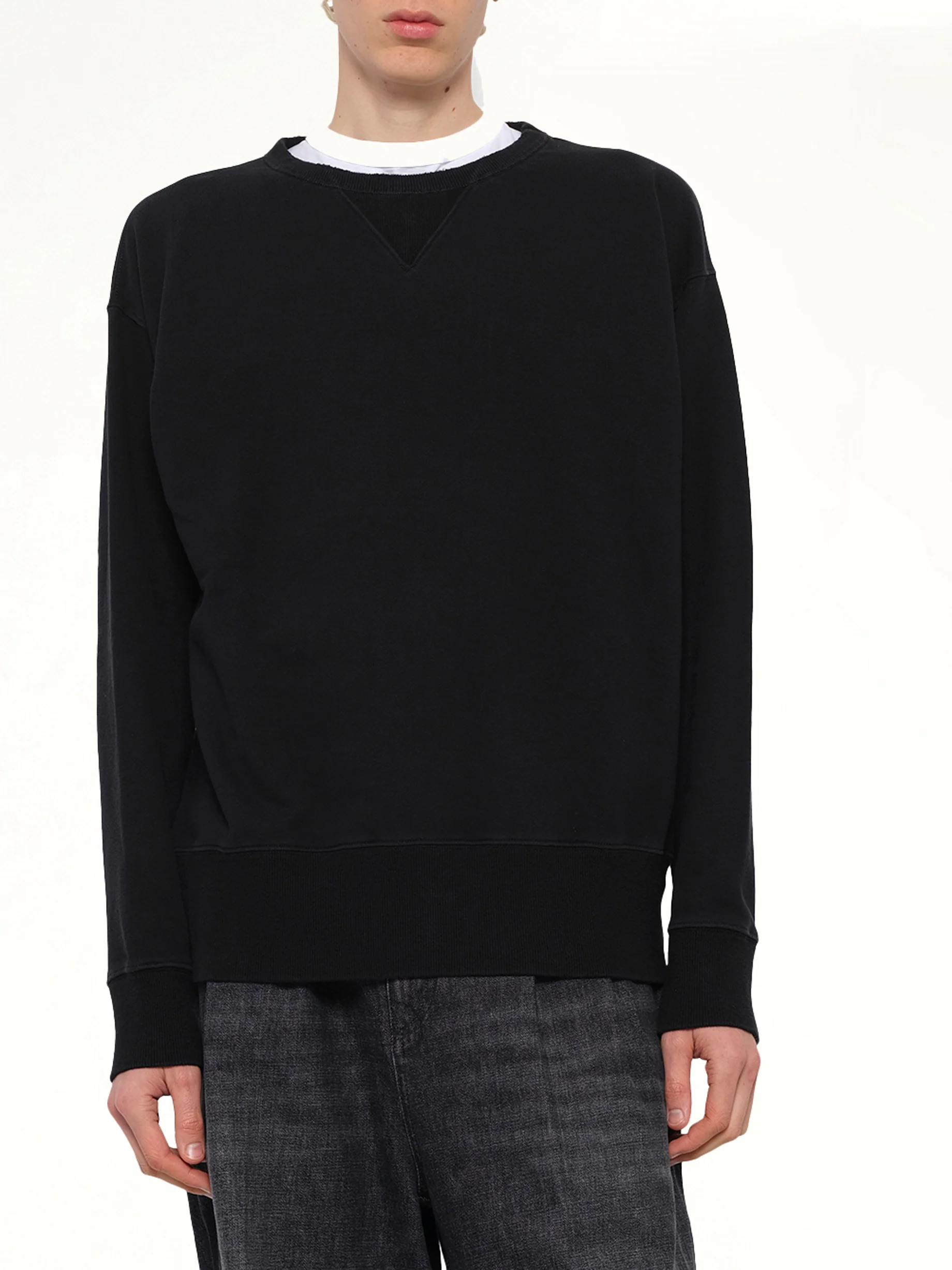 Cotton Fleece Sweatshirt in Black - Image 6