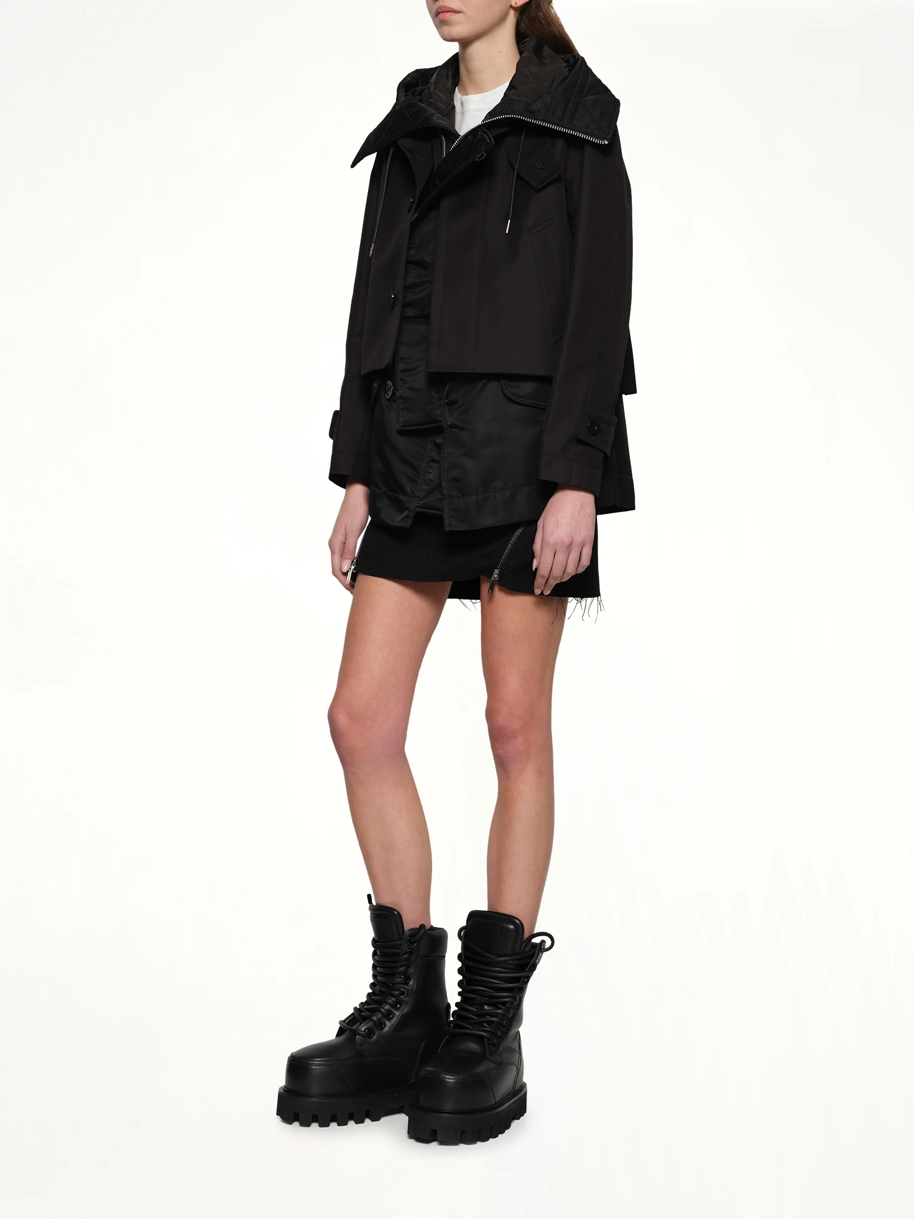Cotton Gabardine Blouson in Black - Image 4