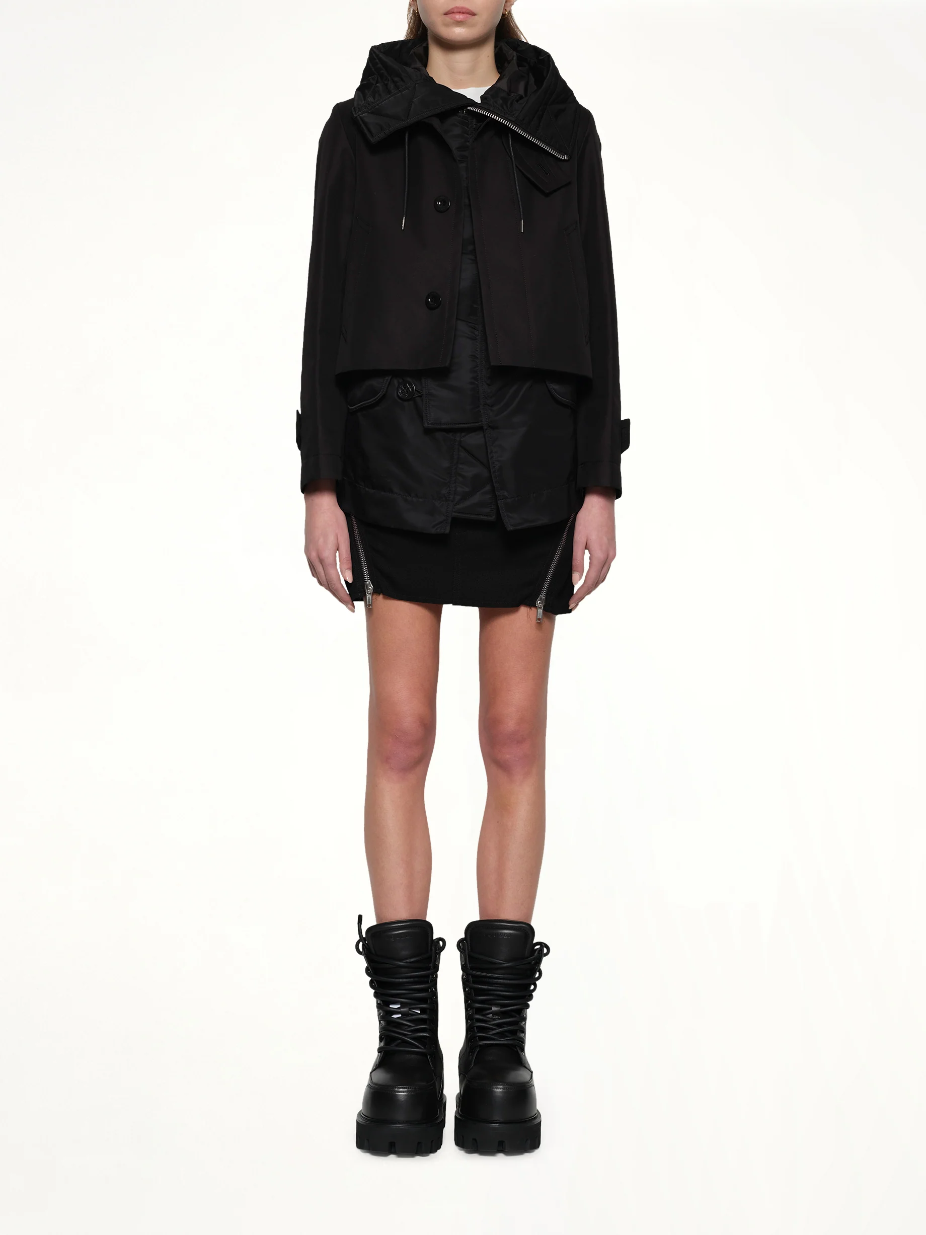 Cotton Gabardine Blouson in Black - Image 7