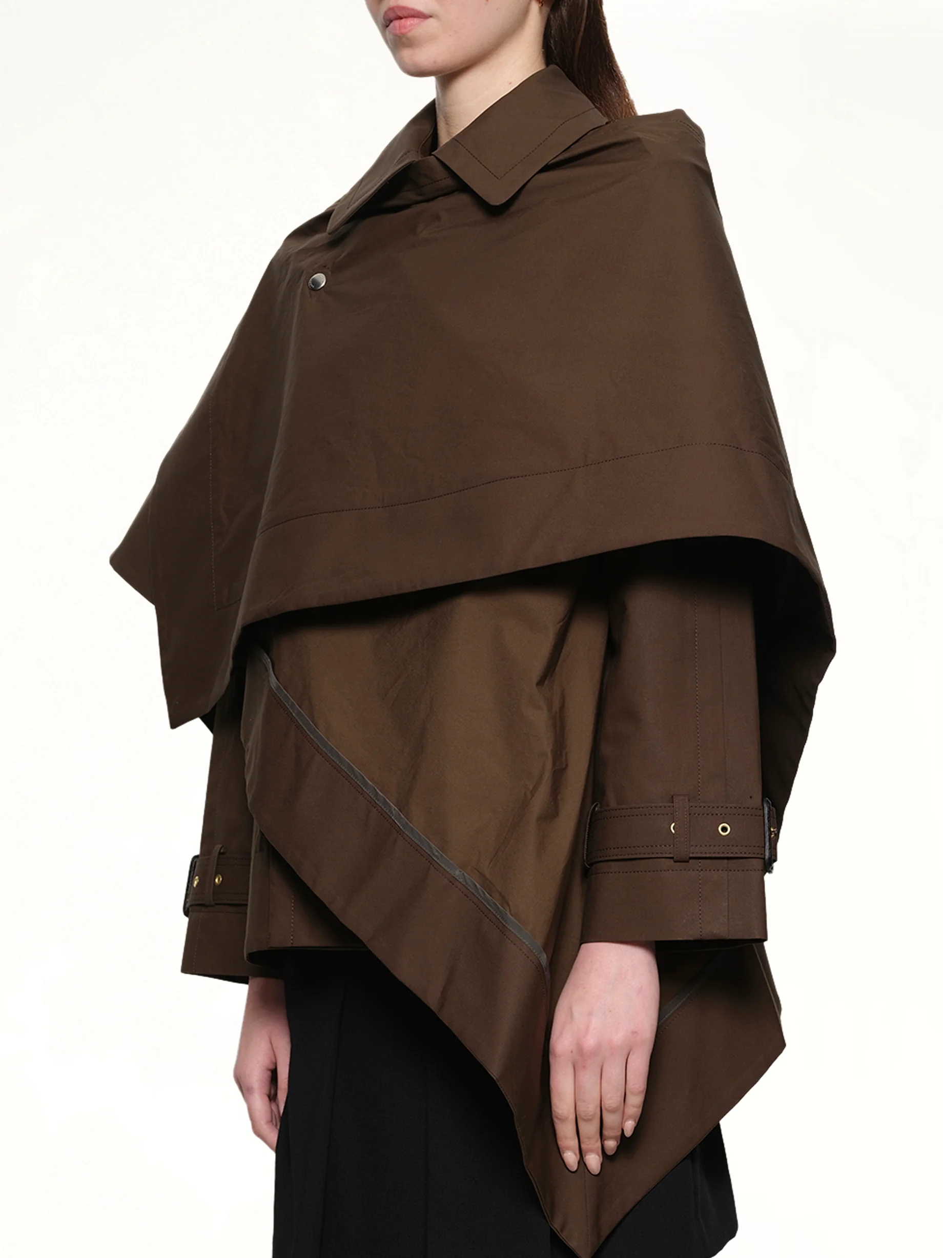 Cotton Gabardine Jacket in Brown - Image 3