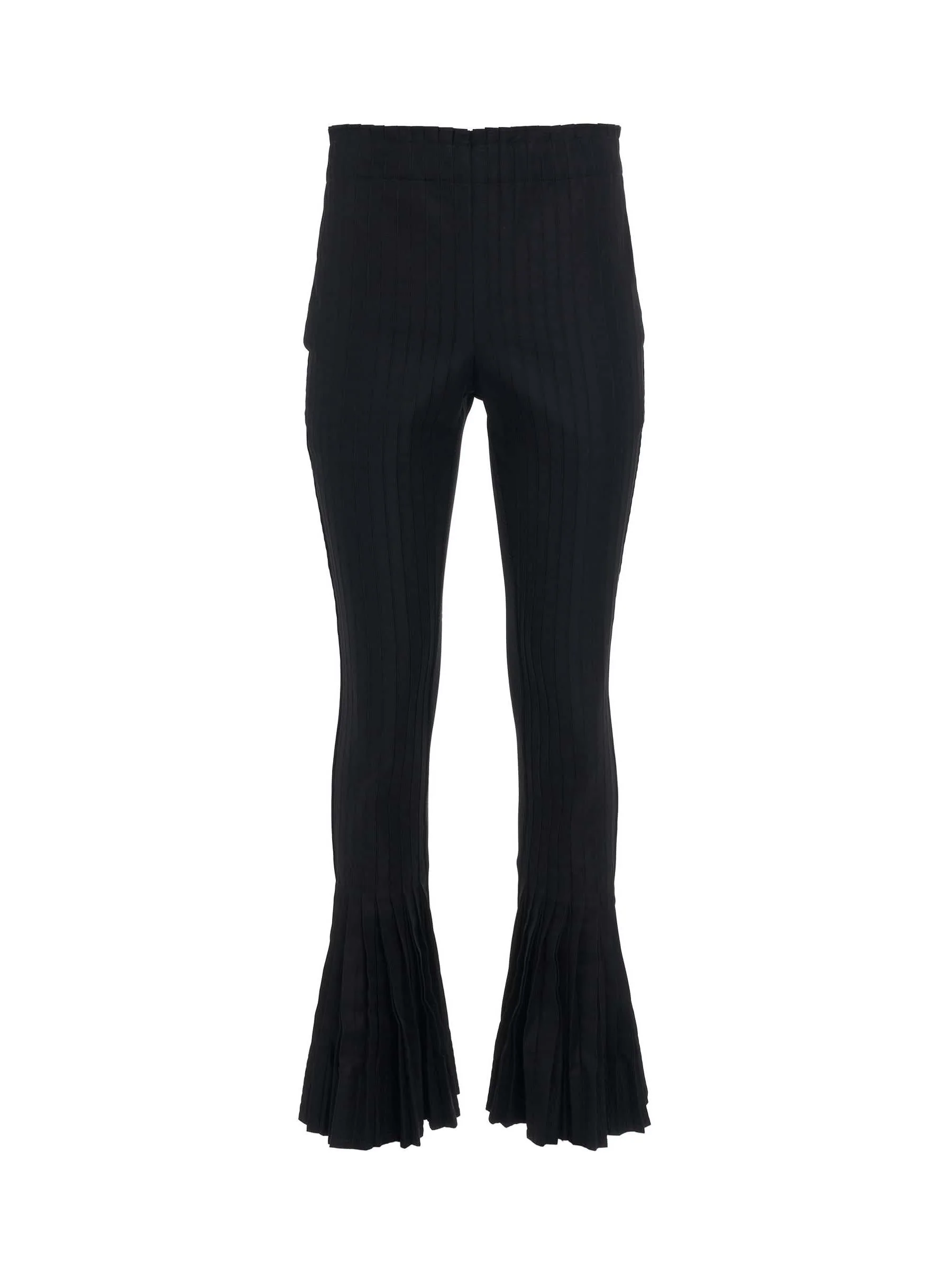 Cotton Gabardine Pleated Pants in Black