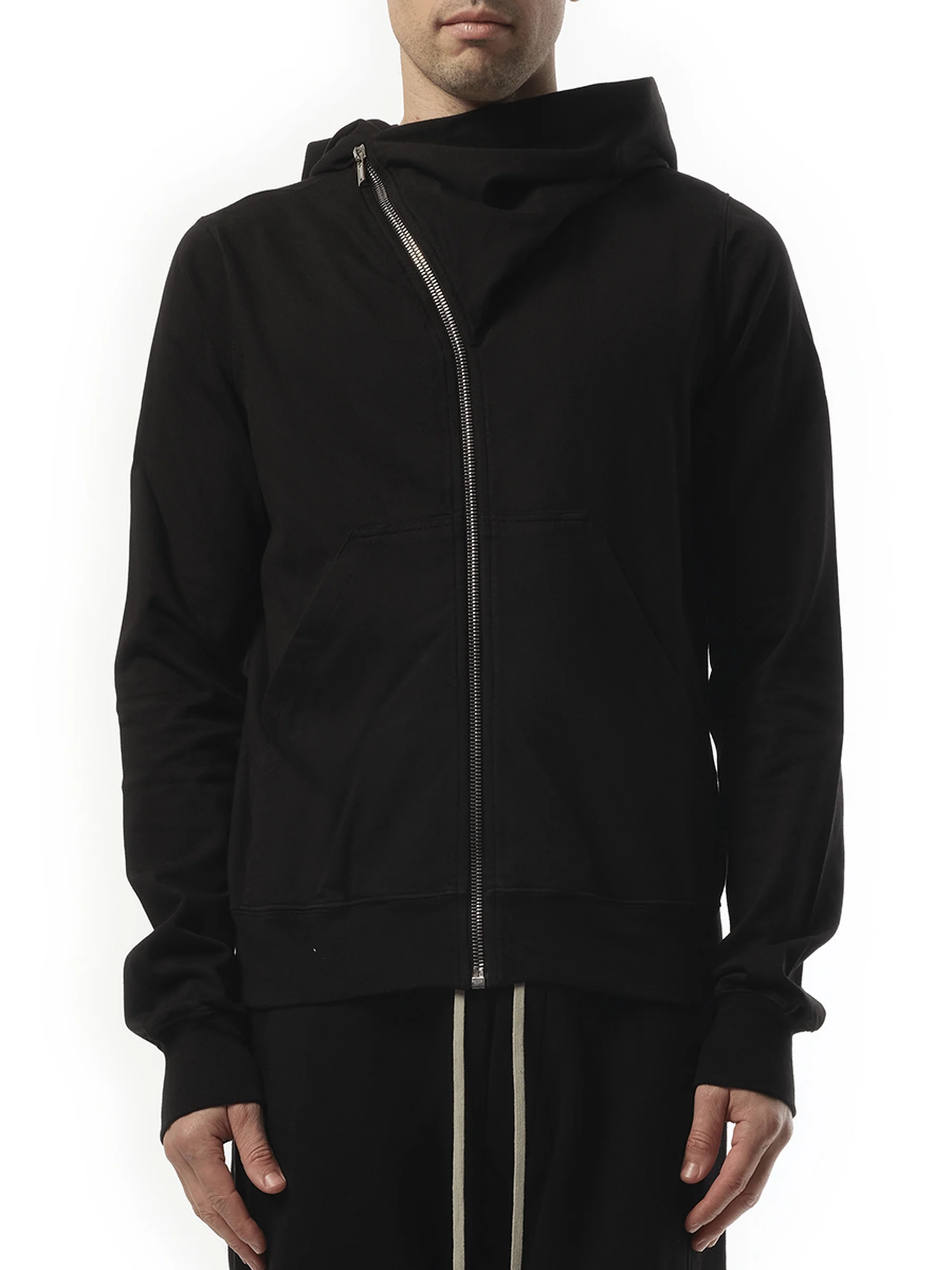 Cotton Jersey Mountain Hoodie in Black