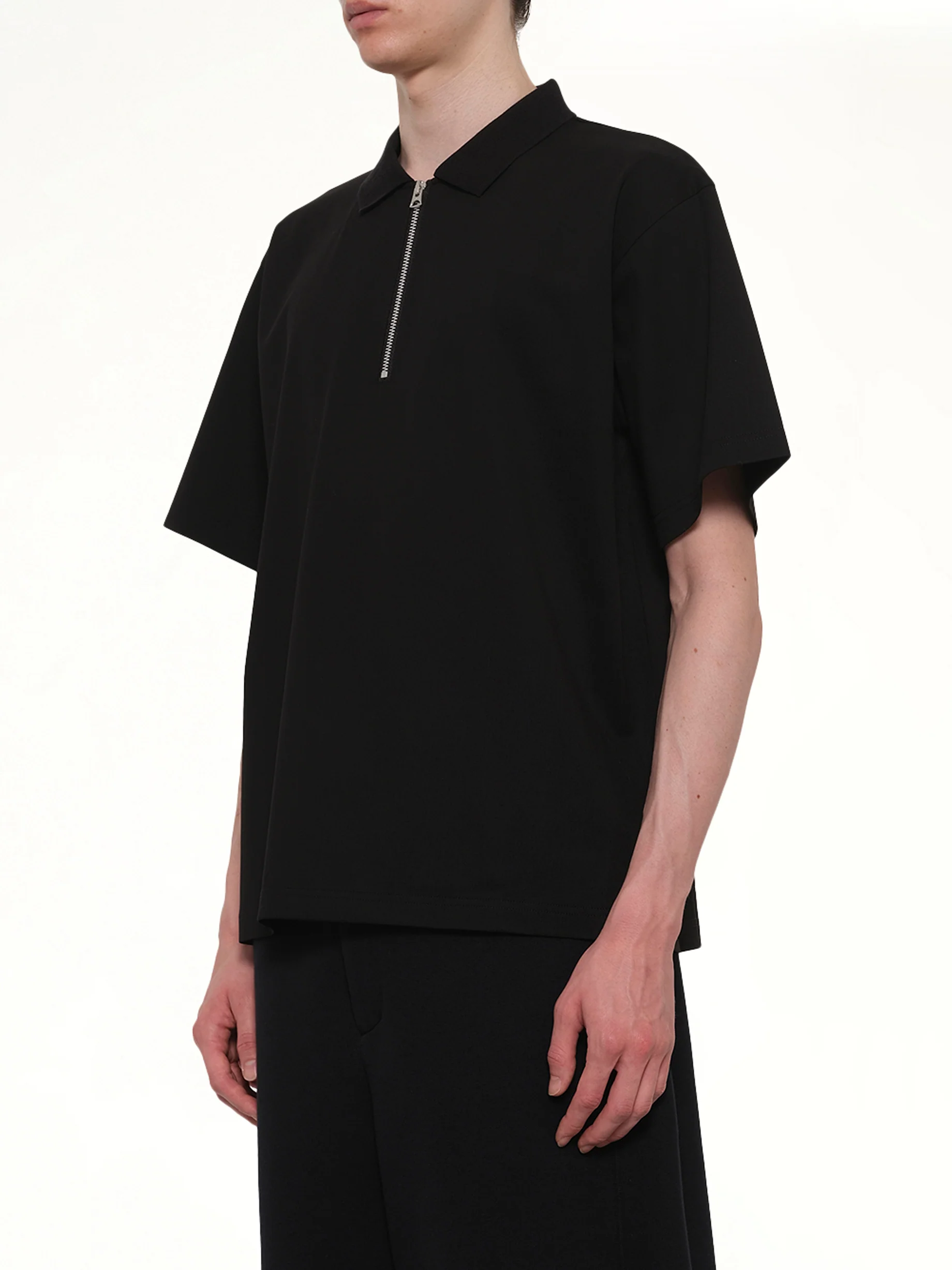 Cotton Jersey Polo in Black - Image 3