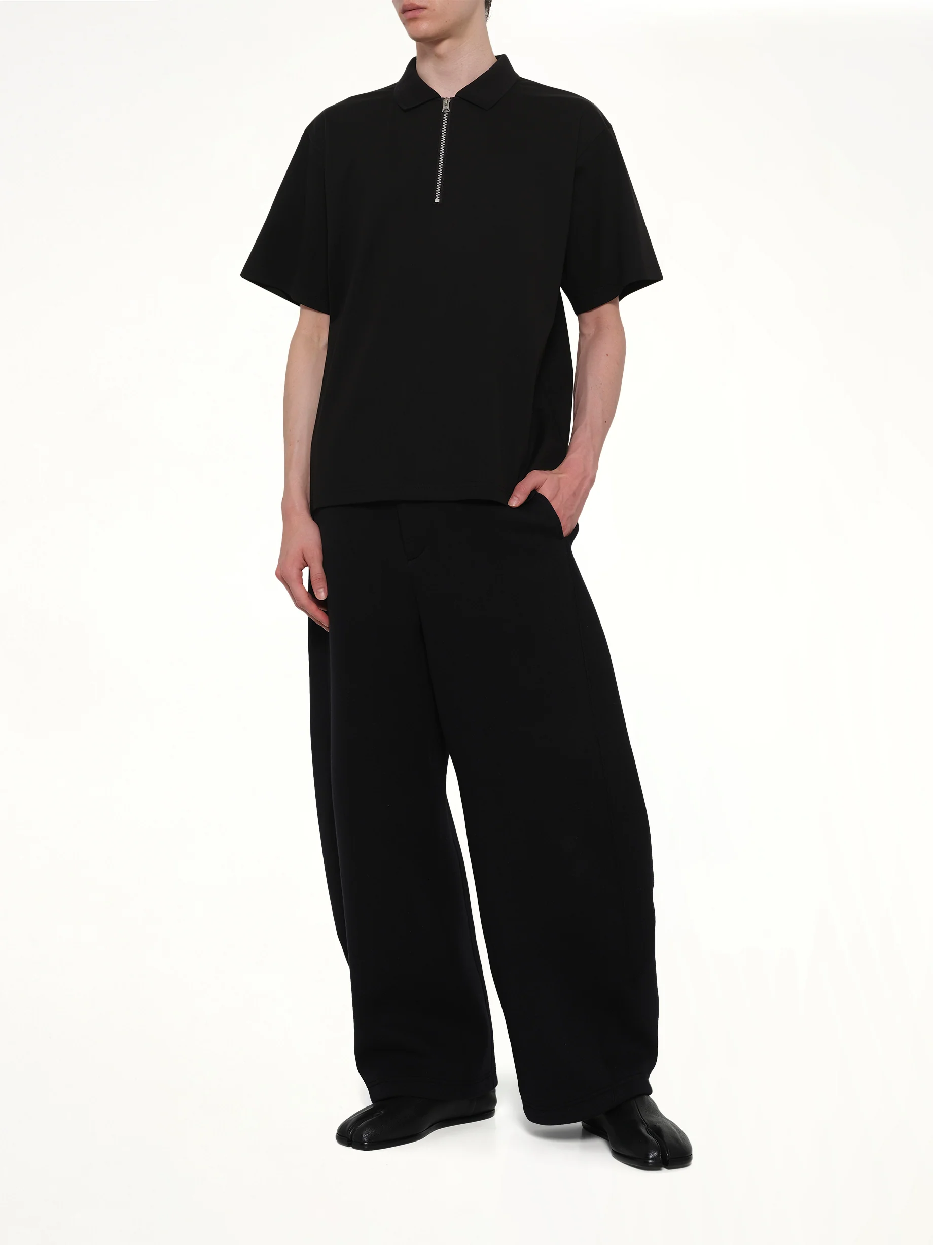 Cotton Jersey Polo in Black - Image 4