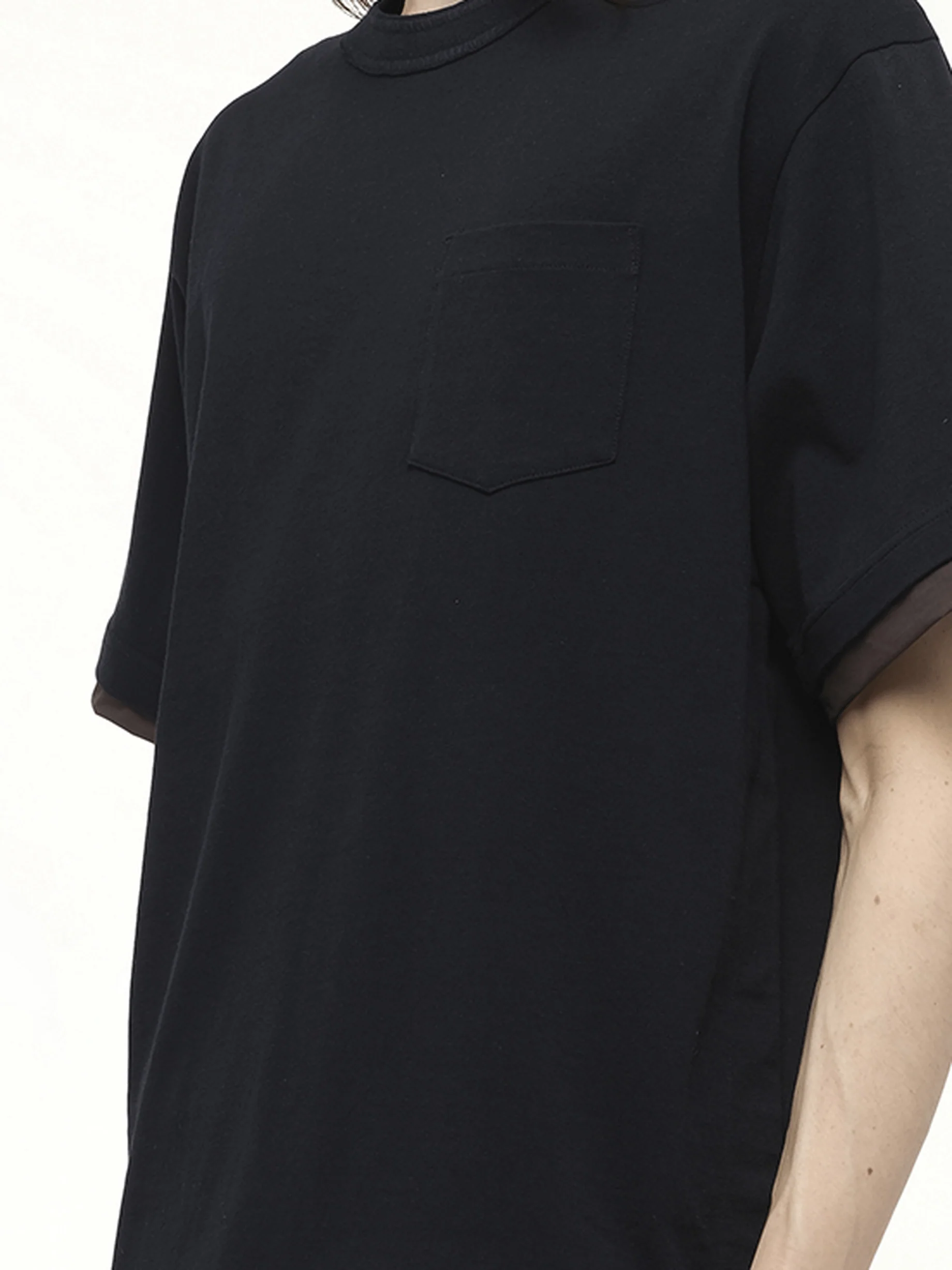 Cotton Jersey T-Shirt in Navy - Image 3