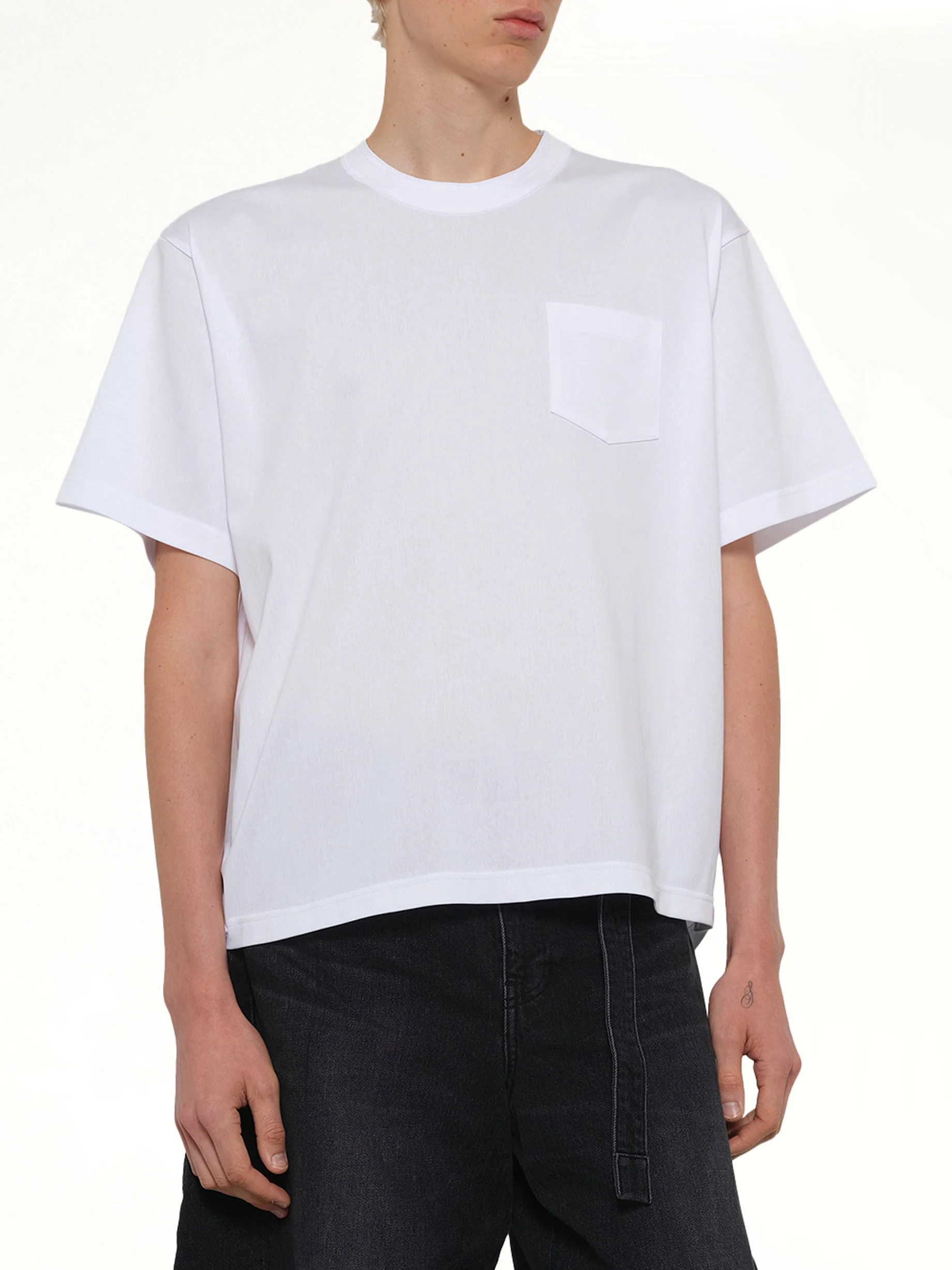 Cotton Jersey T-Shirt in White - Image 6